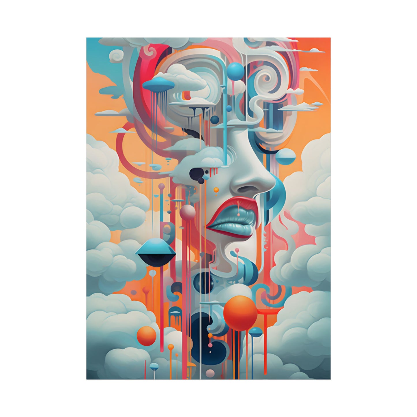Abstract Digital Art: Dynamic Geometric Dreamspace - Poster