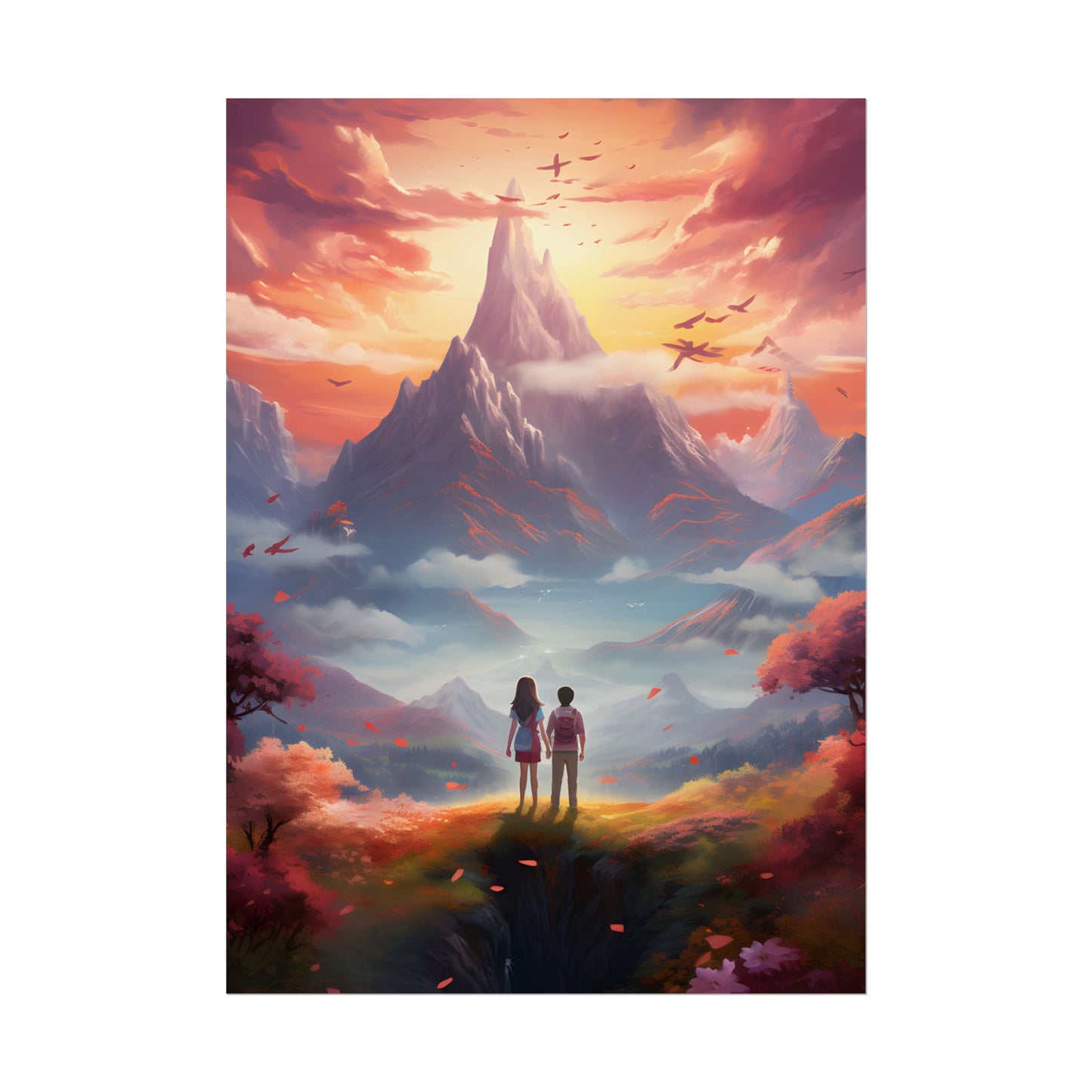 Peaceful Meadow: Children's Serene Moment - Poster