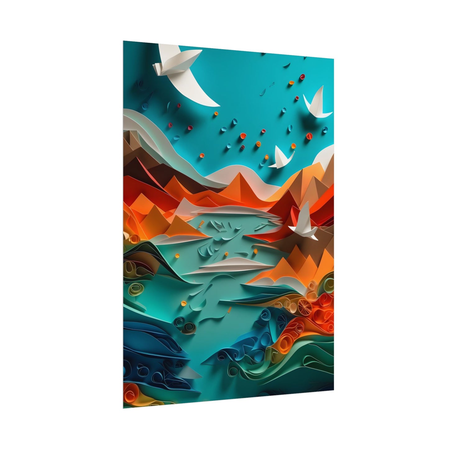 Abstract Geometric Art: Colorful Shapes in Harmony - Poster