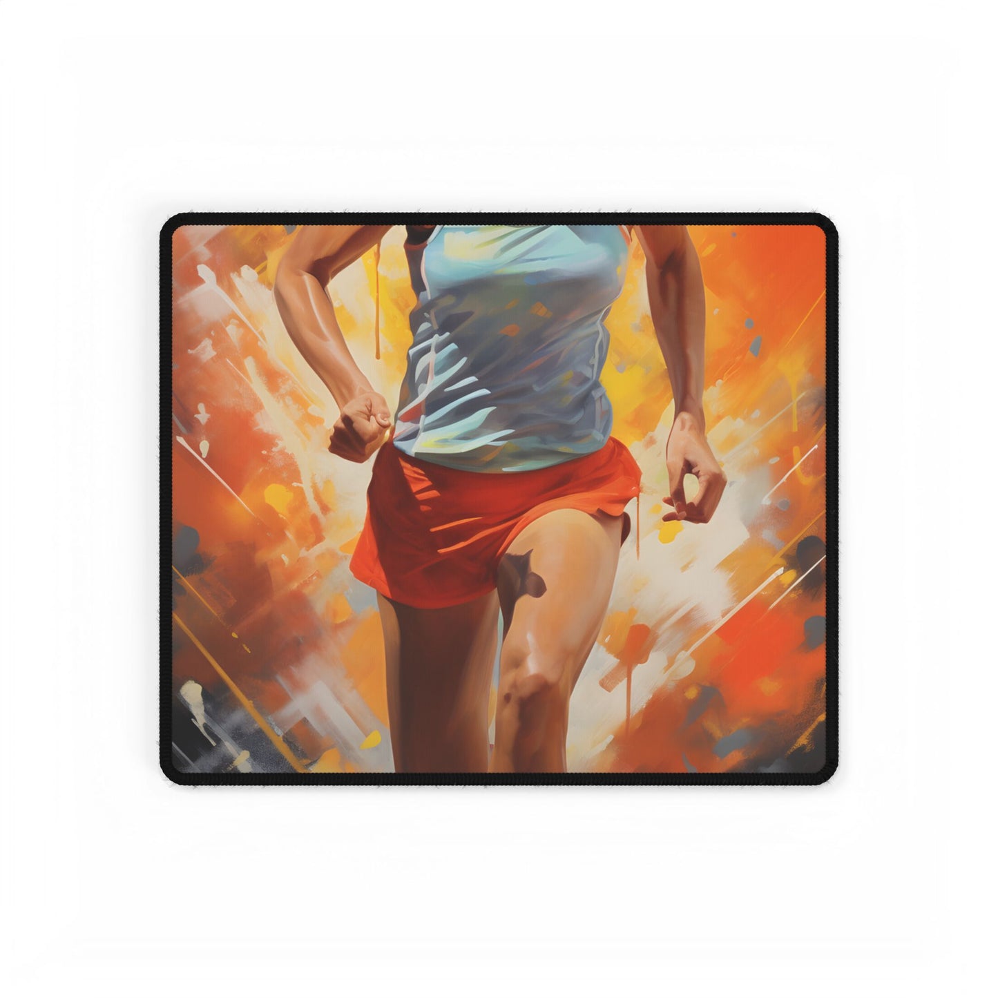 Passionate Athlete: Motivational Portrait of a Dedicated Man - Desk Mat