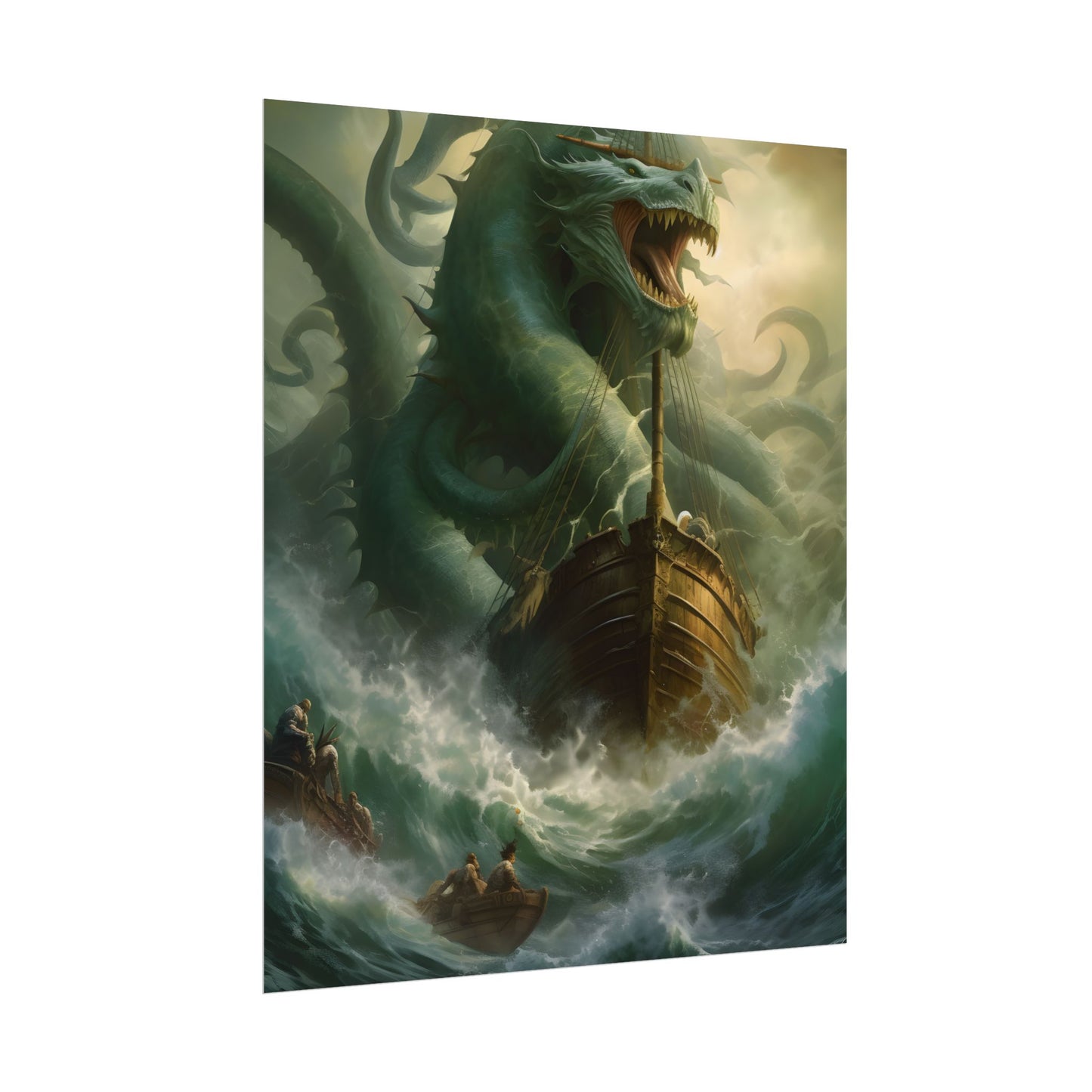 Ancient Mythical Sea Monsters: Prehistoric Marine Creature Art - Poster