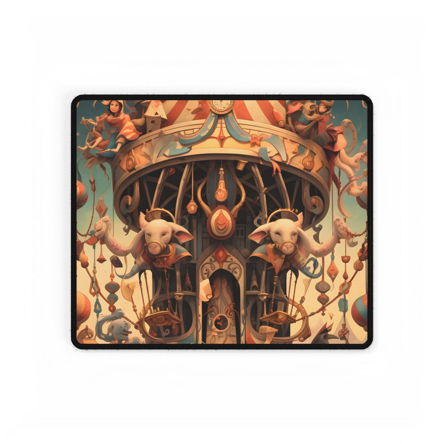 Whimsical Clockwork Circus: A 6 in Wonder - Desk Mat