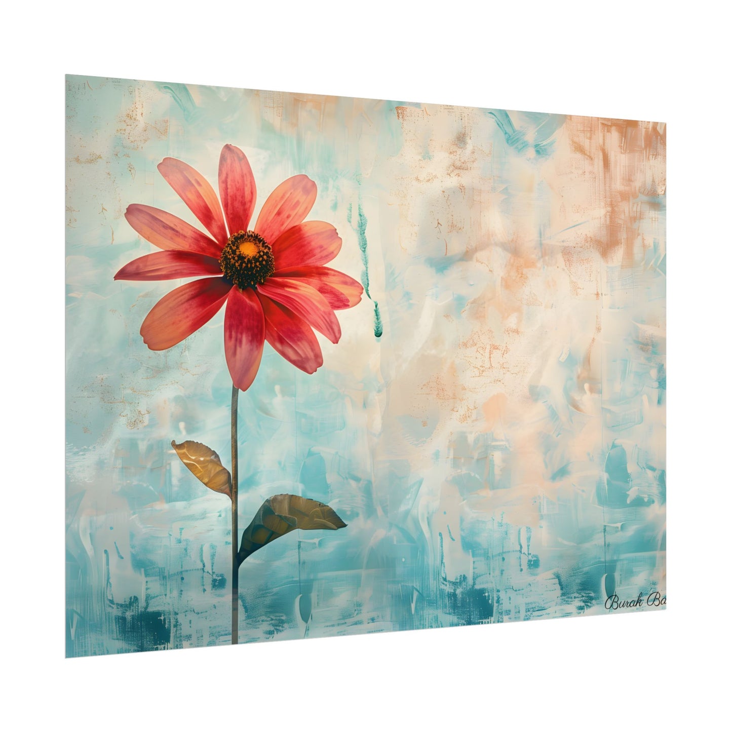 Blooming Growth: Whimsical Floral Art - Poster