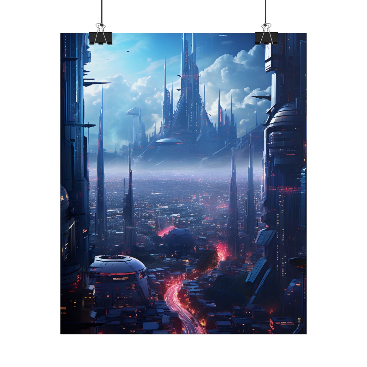 Cyberpunk Dystopia: Neon Cityscape Digital Artwork - Poster