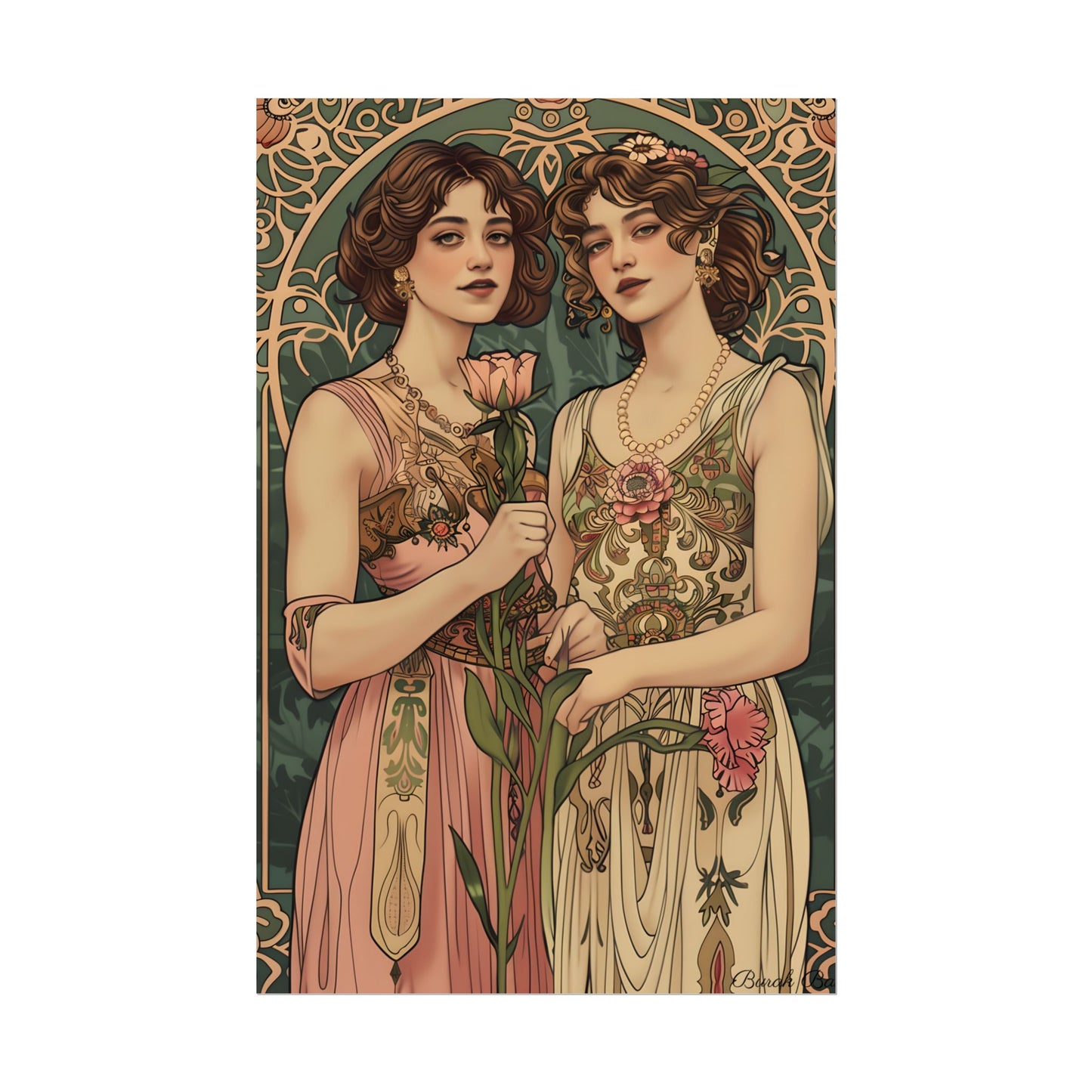 Women in Harmony: Primrose Bloom Artwork - Poster