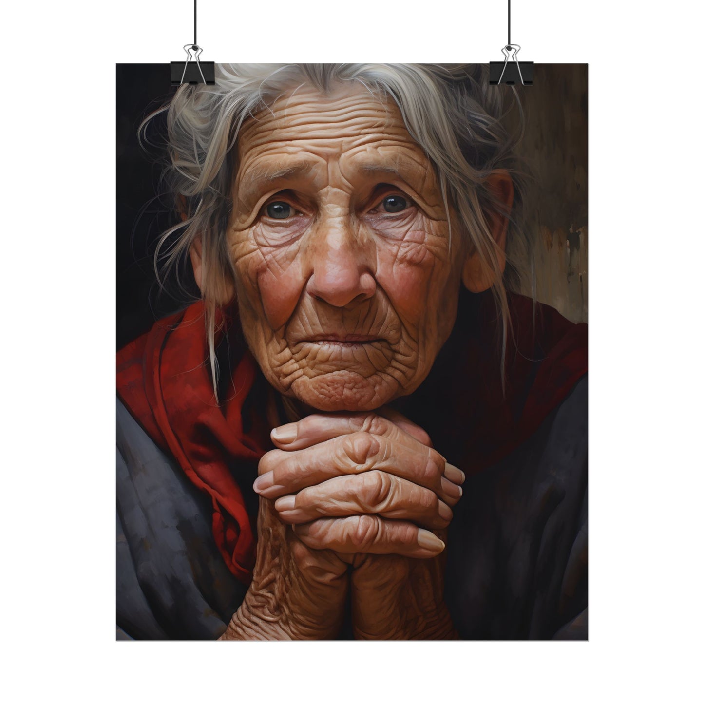Wisdom in Age: Elderly Portrait Art - Poster