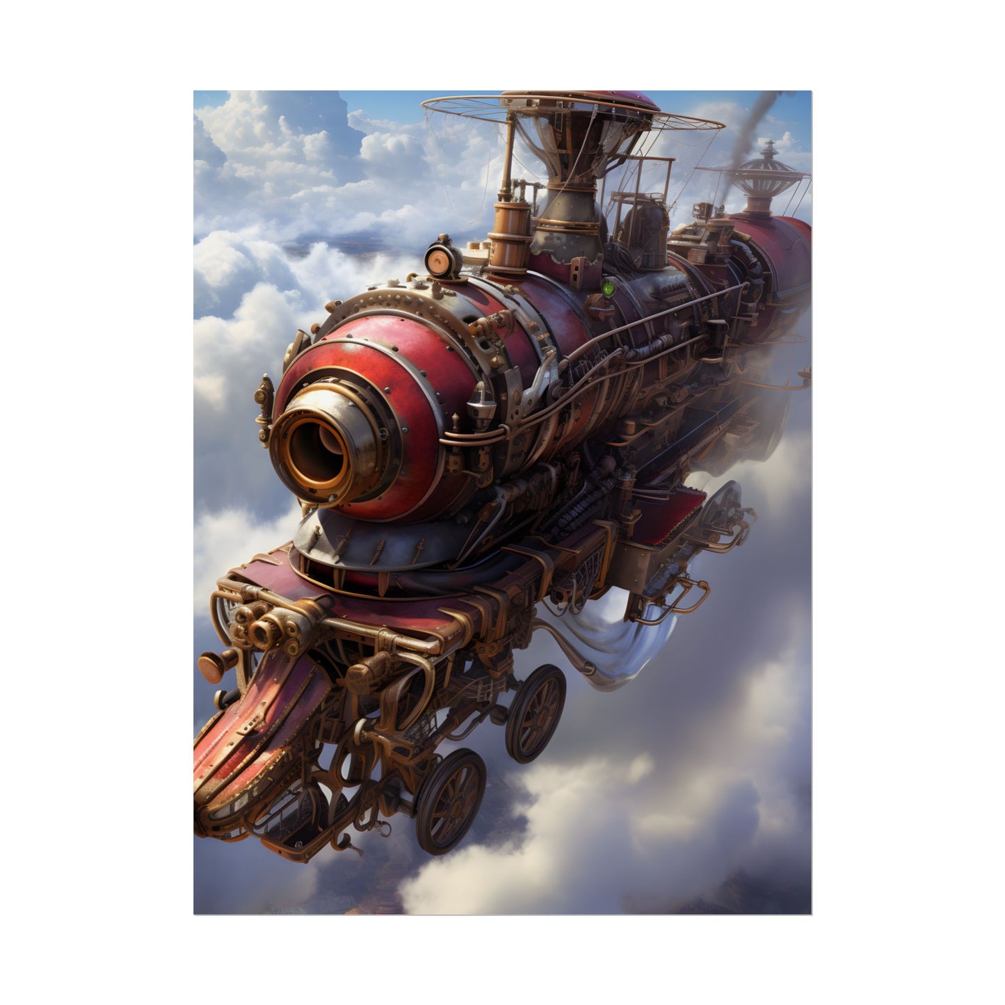 Steampunk Skyliner Thrill: Exciting Race in Flight - Poster
