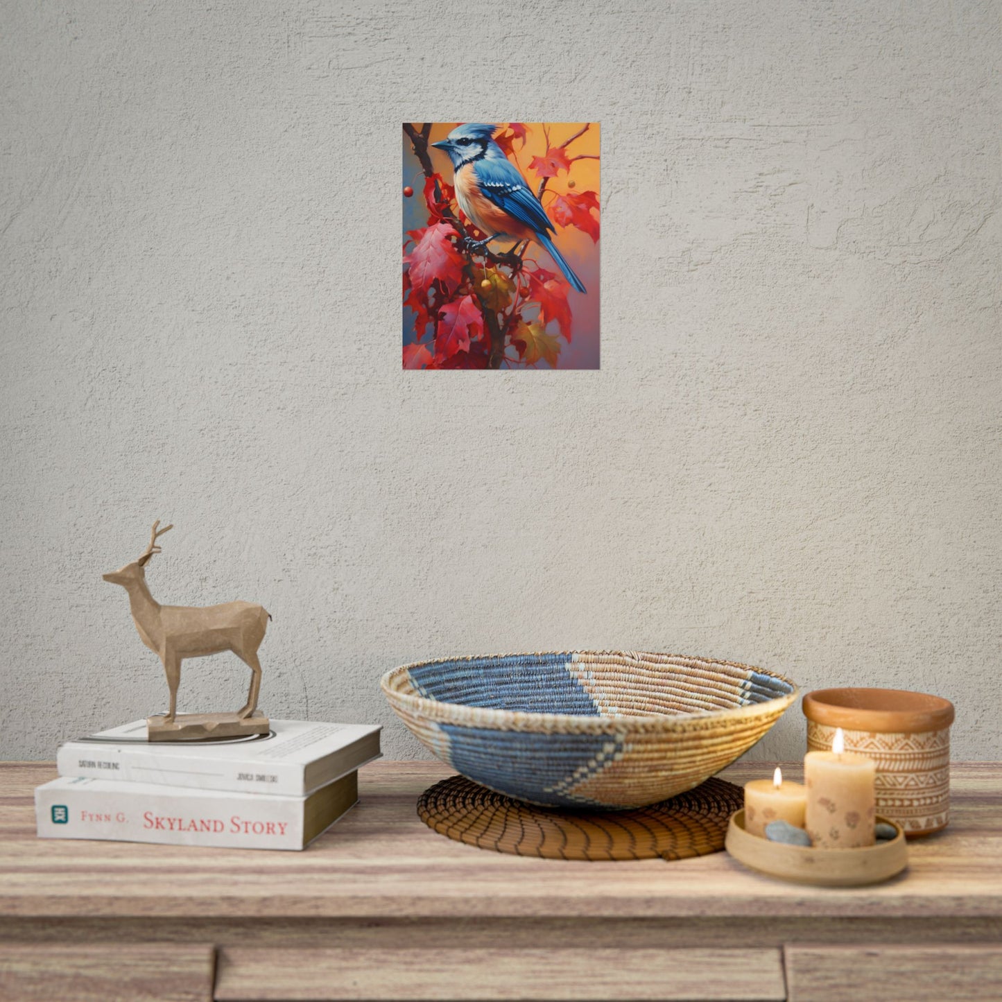 Vibrant Oak Branch Oil Painting: Nature's Artwork - Poster