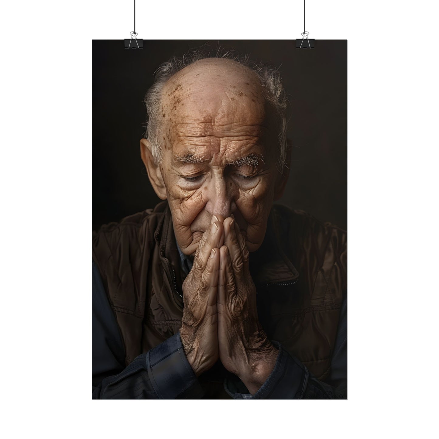 A Moment in Time: Gentle Aged Man in Formal Contemplation - Poster