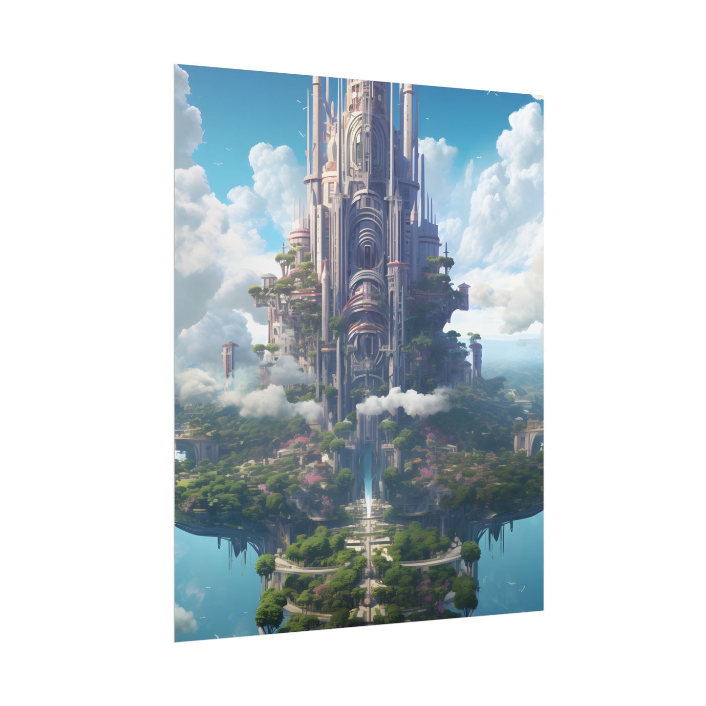 Floating City Dreamscape: Urban Harmony - Poster