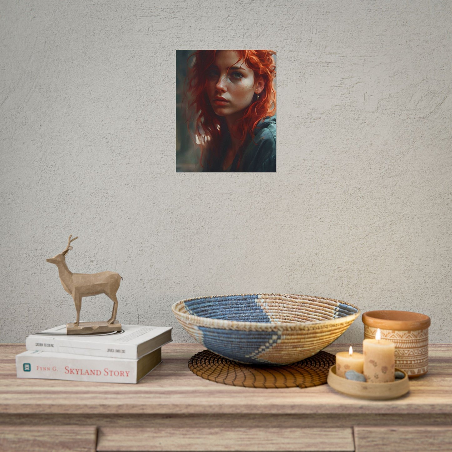 Astonishing Redhead Portrait: Realistic Artwork - Poster