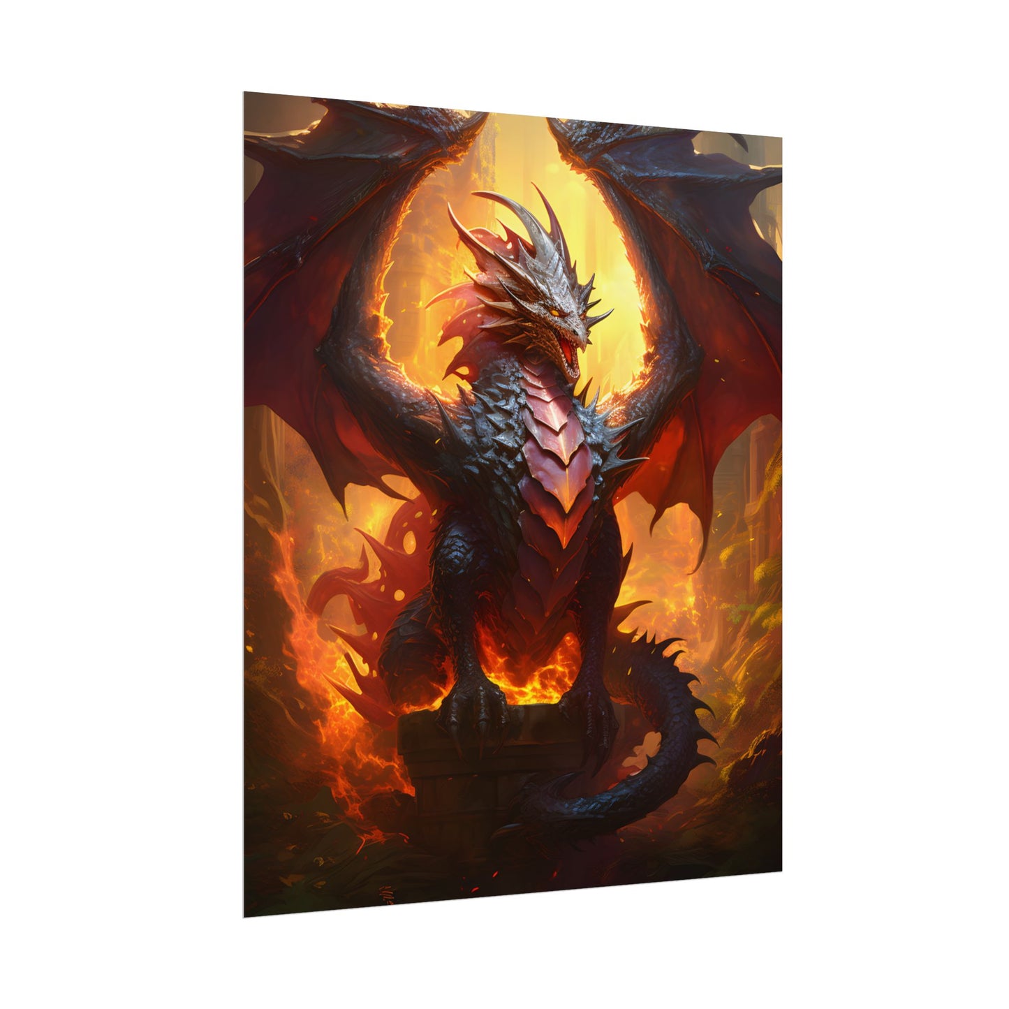 Fantasy Dragon's Treasure Hoard: Ancient Artwork - Poster