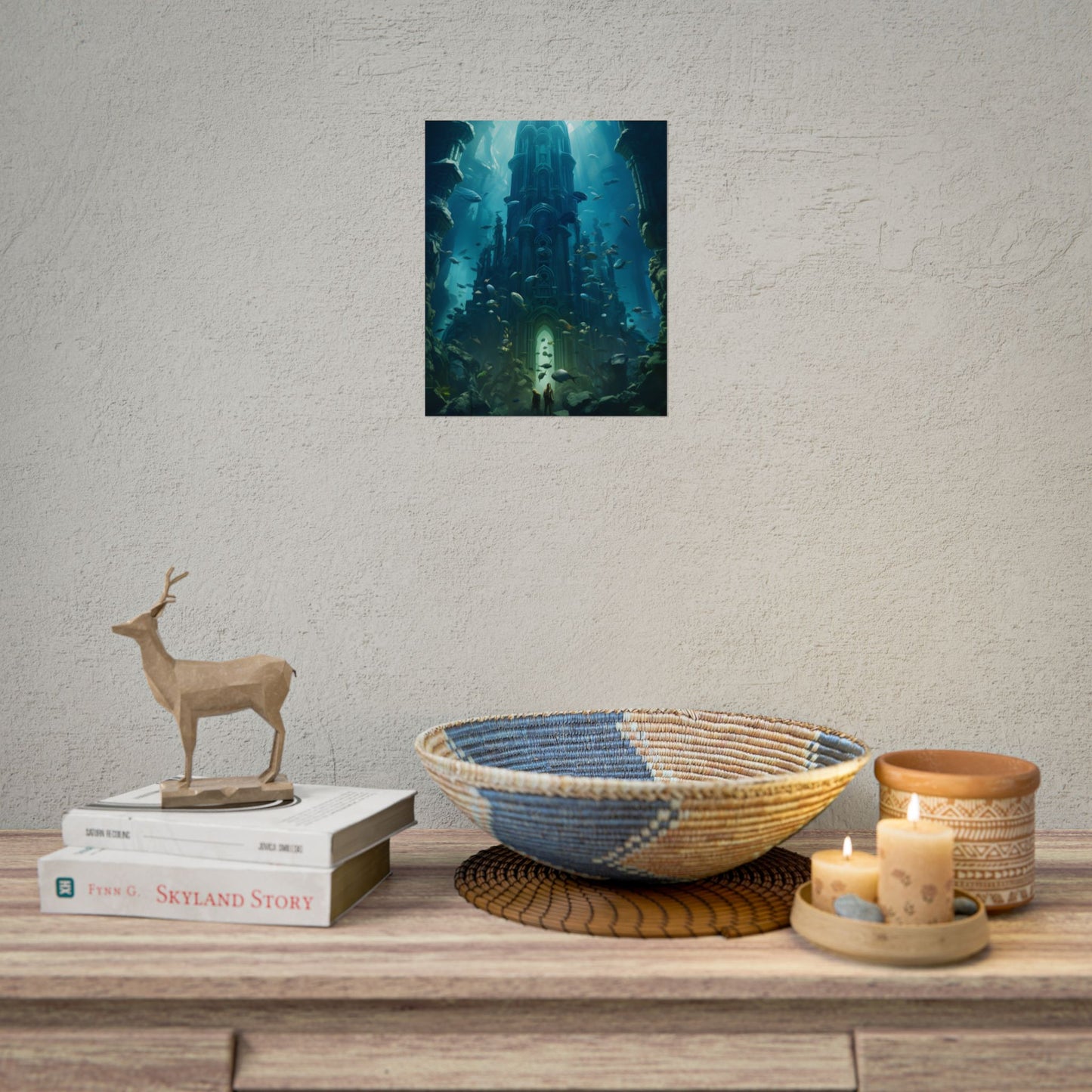 Sunken Ancient City: Underwater Ruins Digital Art - Poster