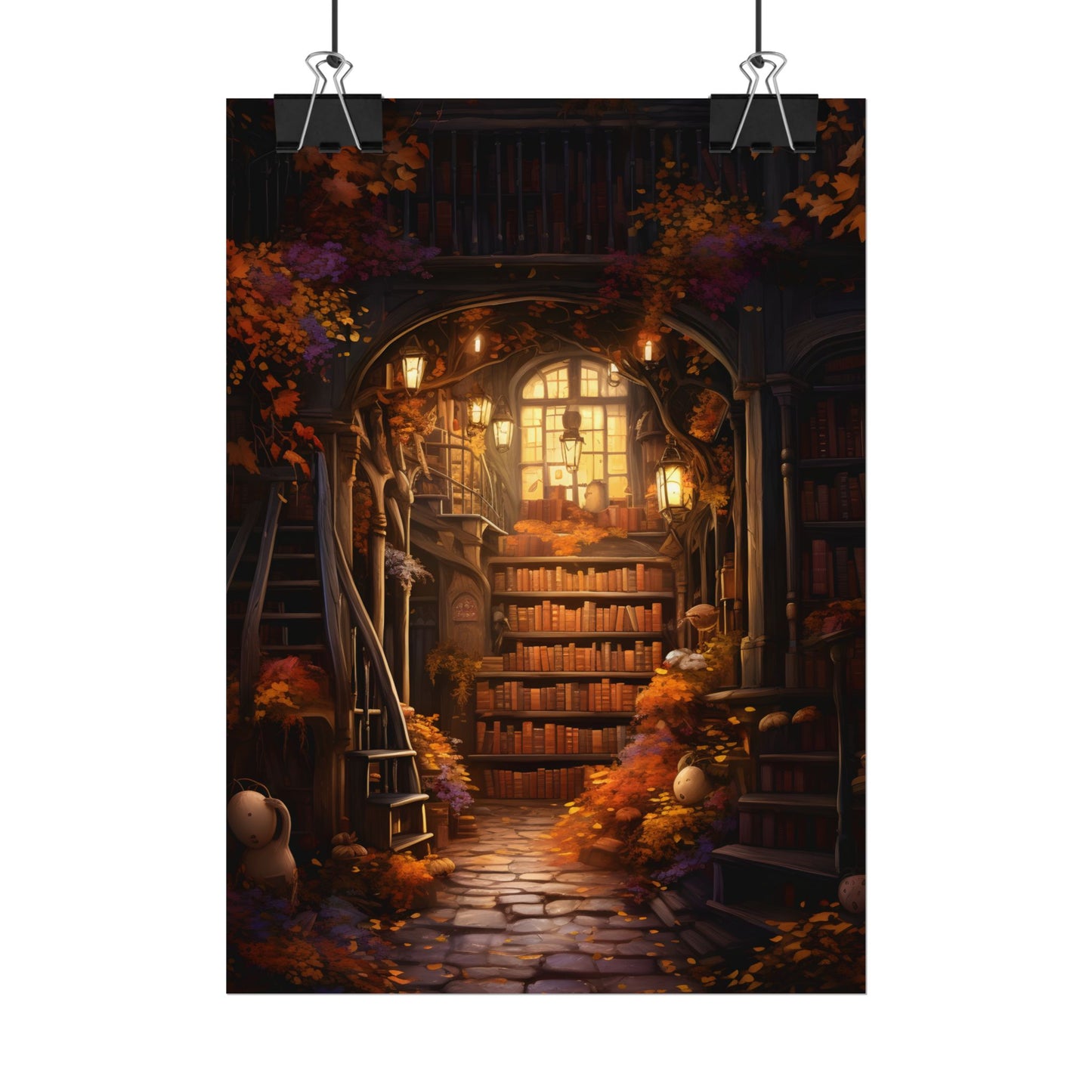 Whimsical Magical Bookshop: Enchanting Artwork in a Hidden Corner - Poster