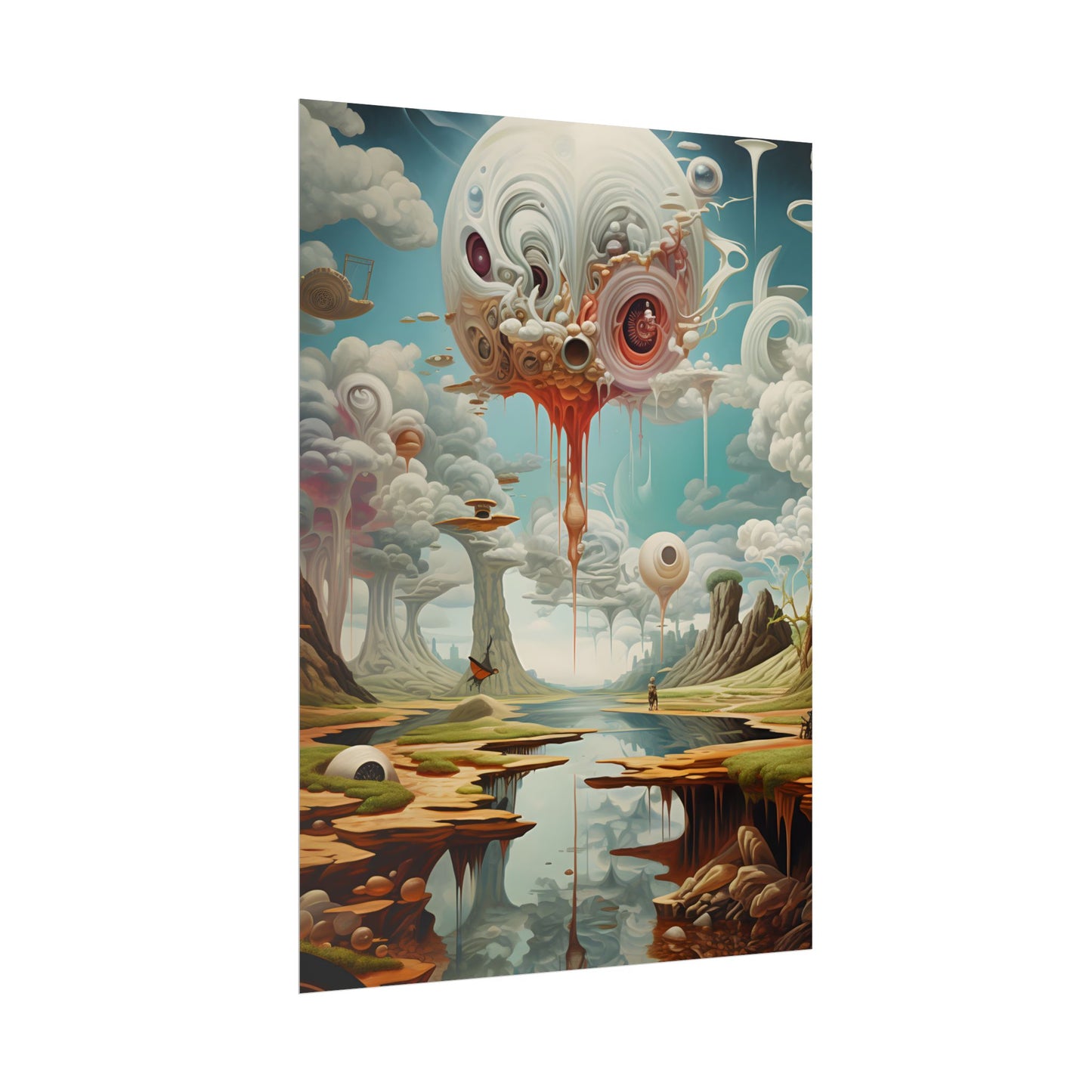 Surreal Dreamscapes: Psychedelic Rock Formation Artwork - Poster
