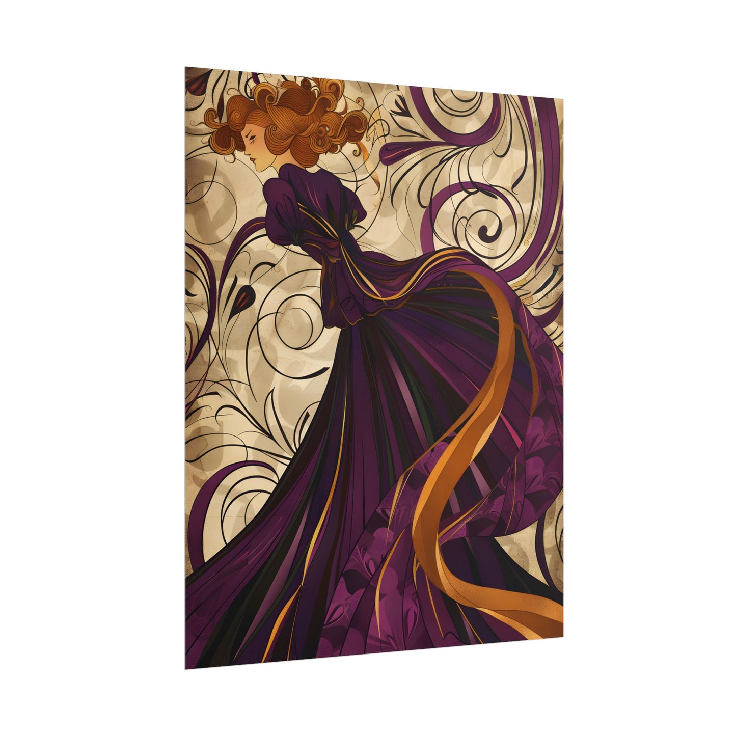 Art Nouveau Masterpiece: Elegant Geometric Design - Poster