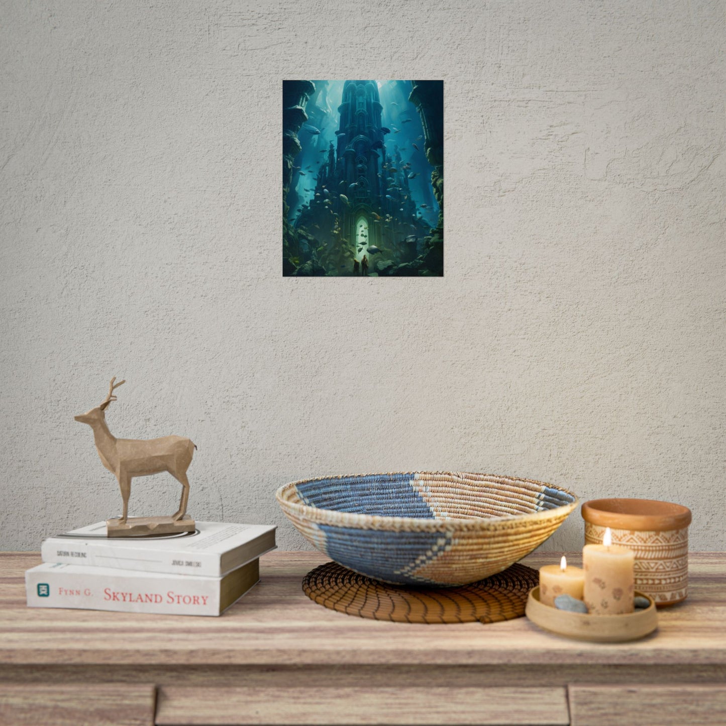 Sunken Ancient City: Underwater Ruins Digital Art - Poster