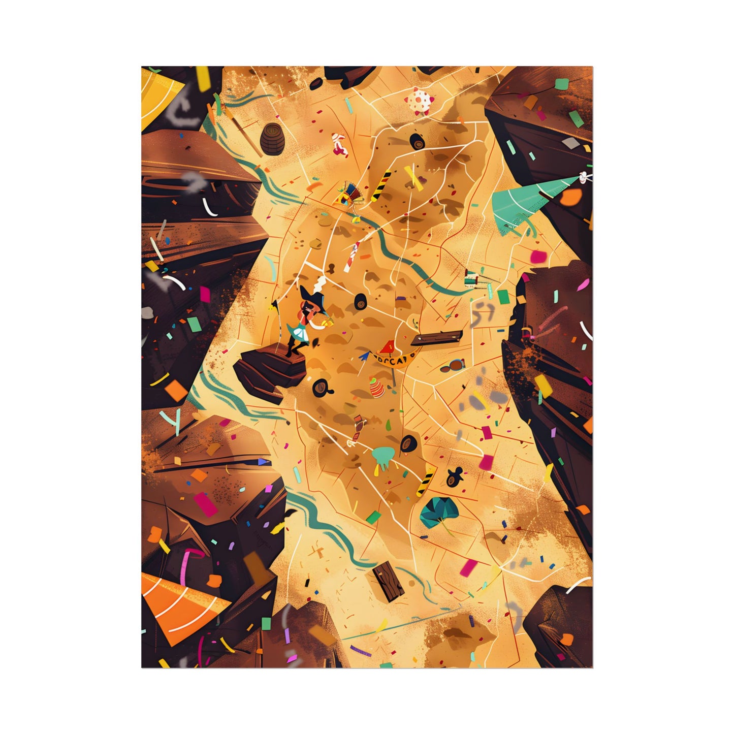 Whimsical Illustration: Classic Facial Features - Poster