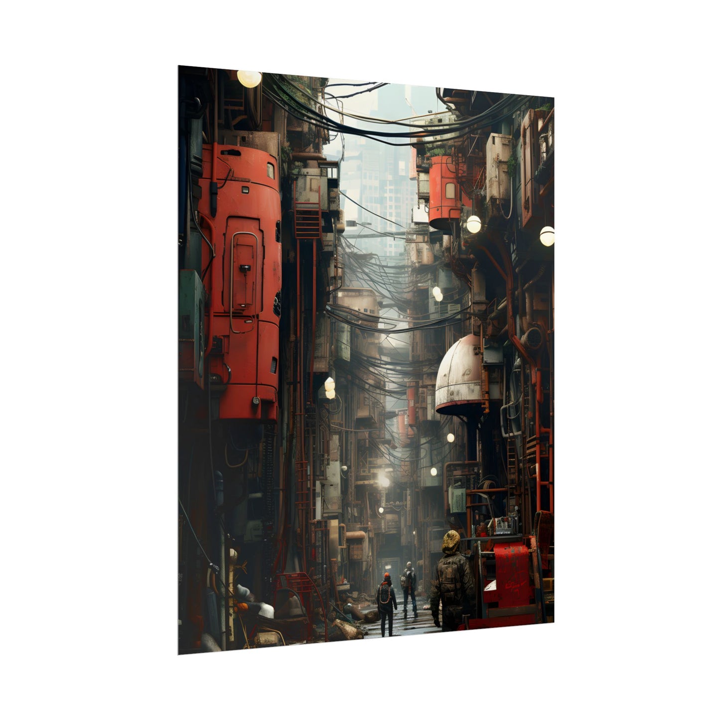A New Era Unfolds: Post-Apocalyptic Steampunk Cityscape - Poster