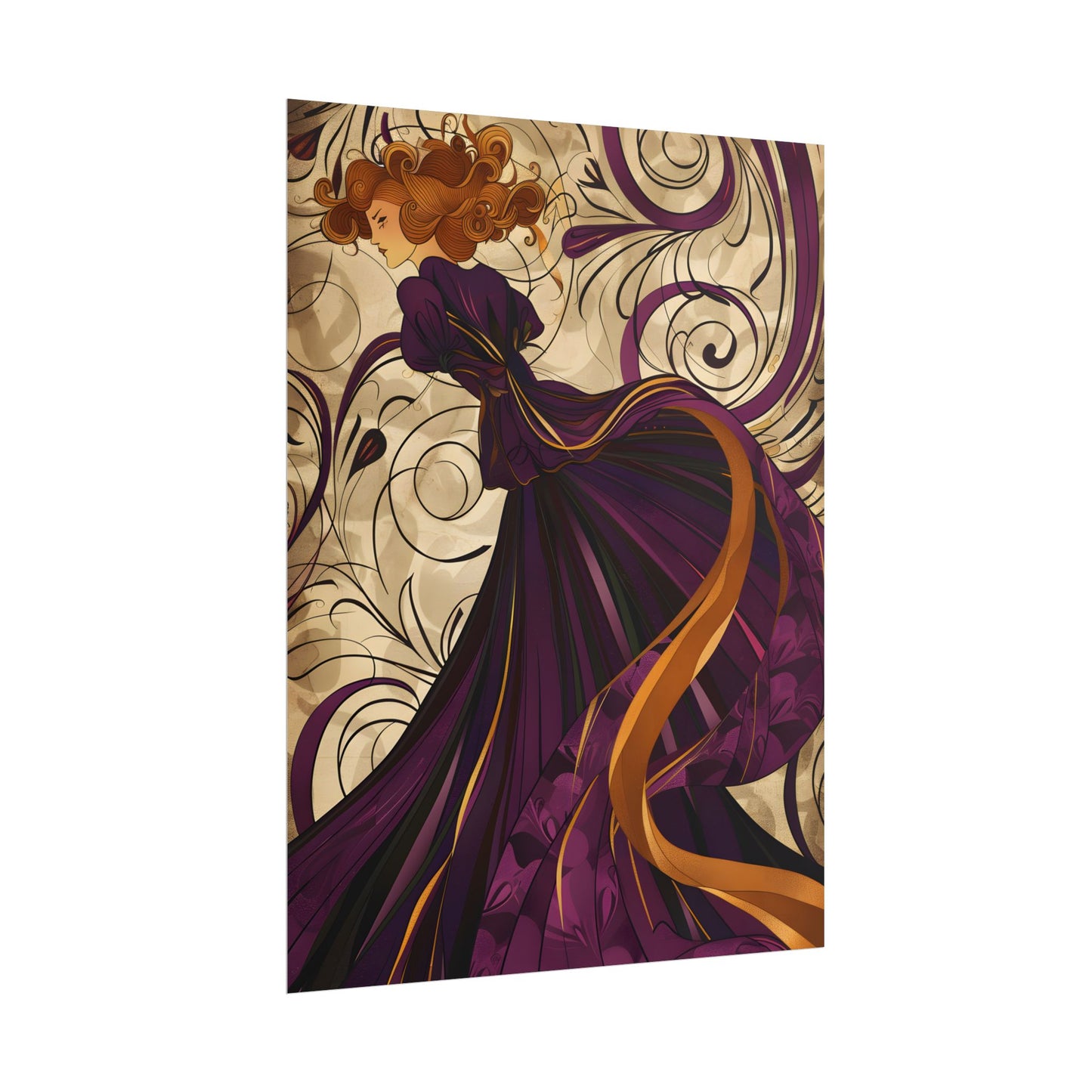 Art Nouveau Masterpiece: Elegant Geometric Design - Poster