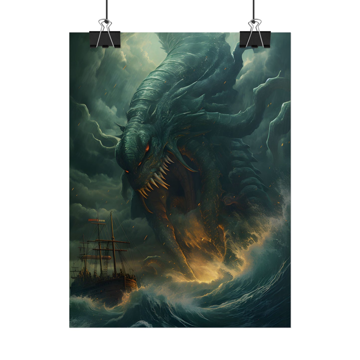 Ancient Sea Monsters: Mythical Marine Reptile Artwork - Poster