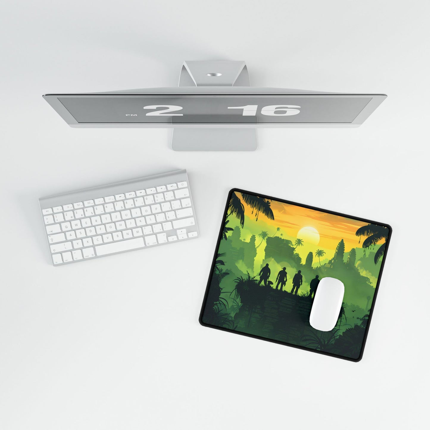 Minimalist Nathan Drake Illustration: Monochromatic Art - Desk Mat