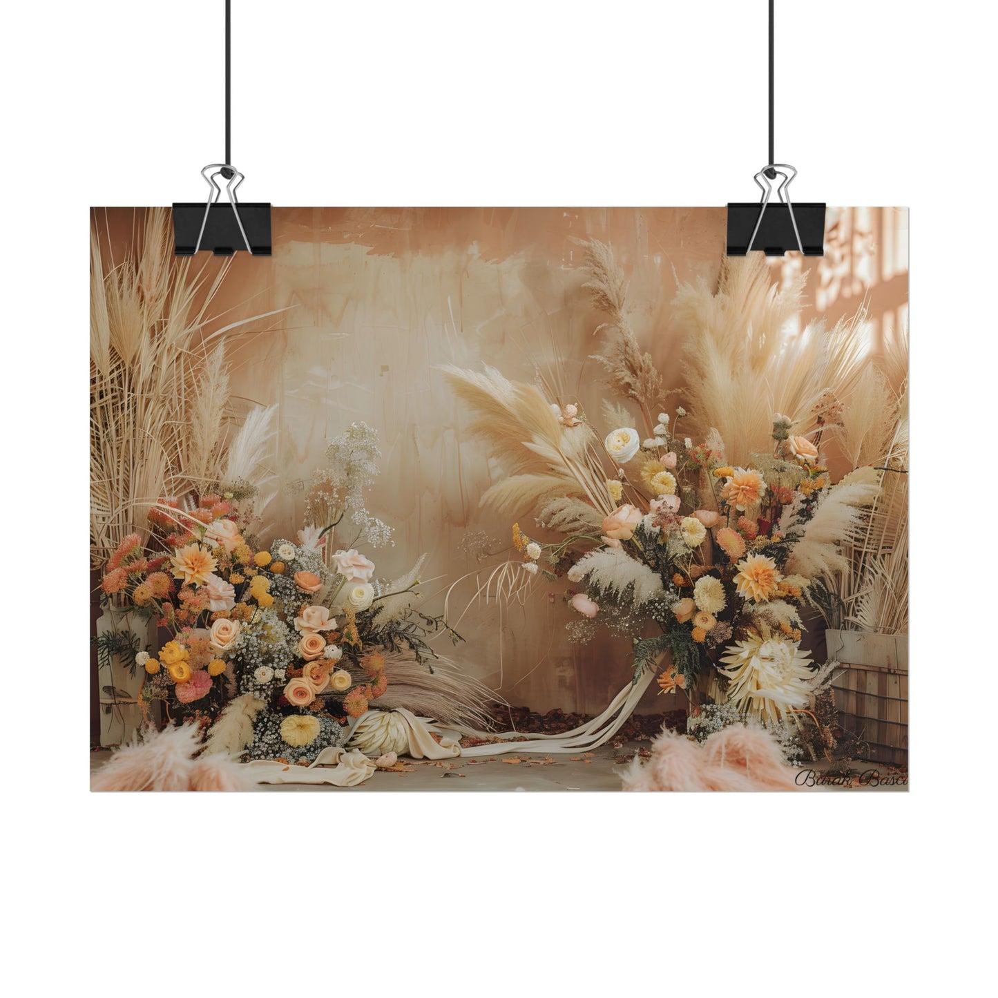 Whimsical Floral Pampas Find: Explore Calming Artwork - Poster