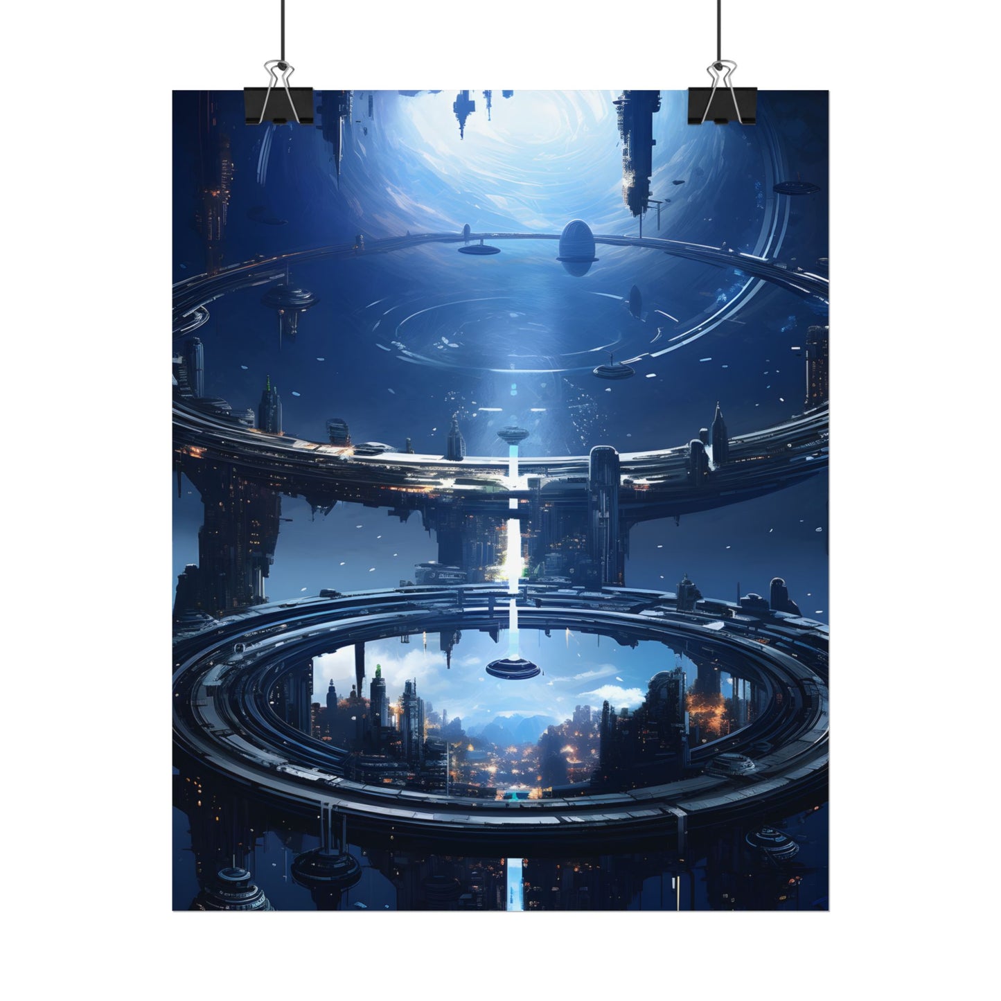 Aetherial Space Station: Massive, Futuristic Space Station in Orbit - Poster