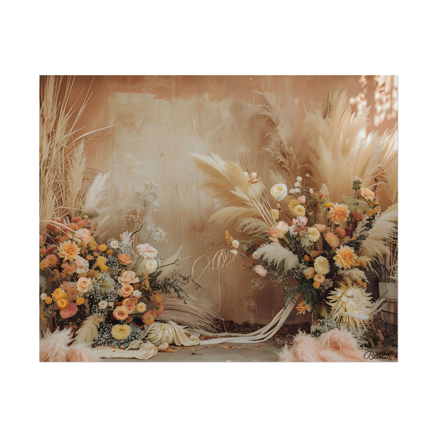 Whimsical Floral Pampas Find: Explore Calming Artwork - Poster