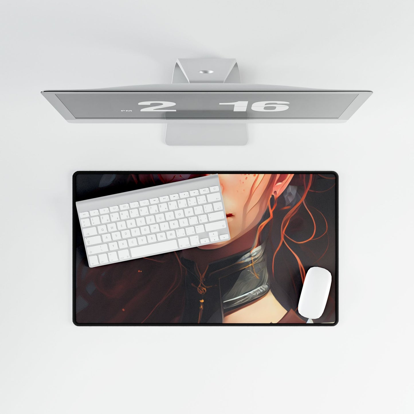 Redheaded Beauty: Formal Portrait in Dark Dress - Desk Mat