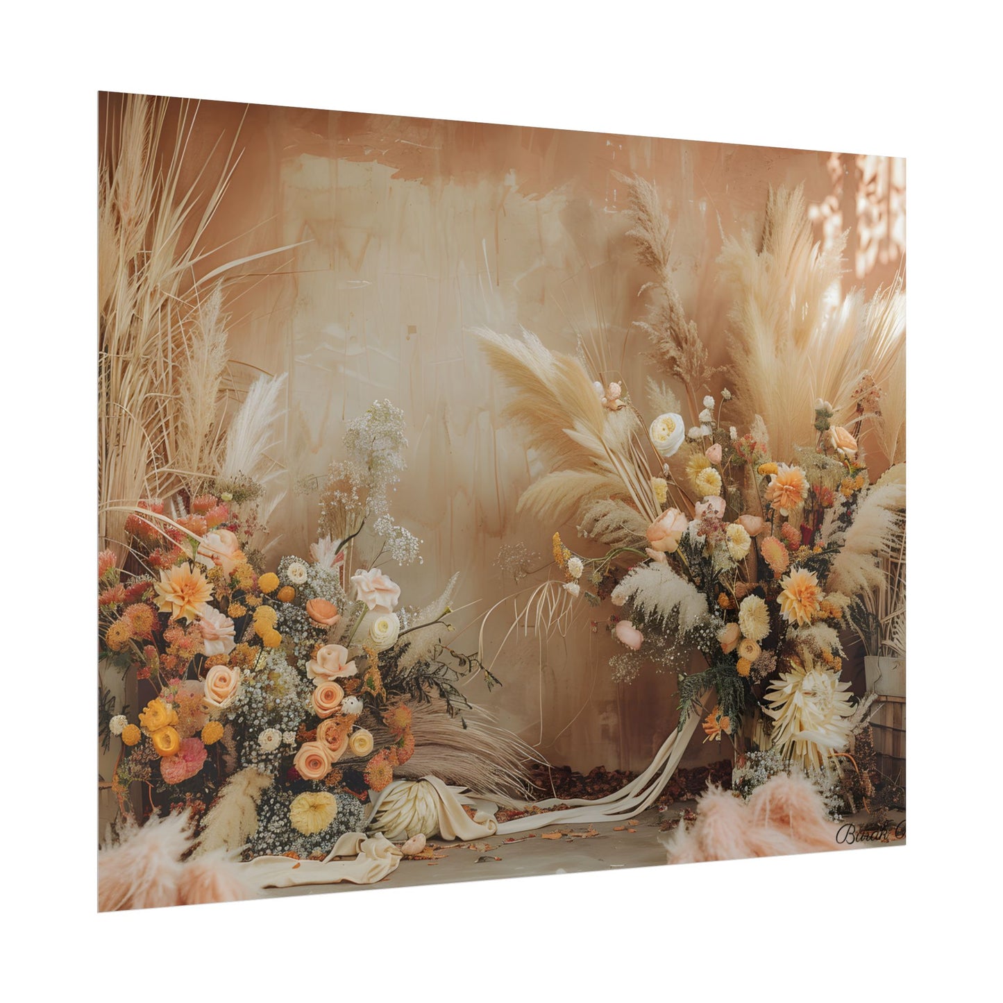 Whimsical Floral Pampas Find: Explore Calming Artwork - Poster