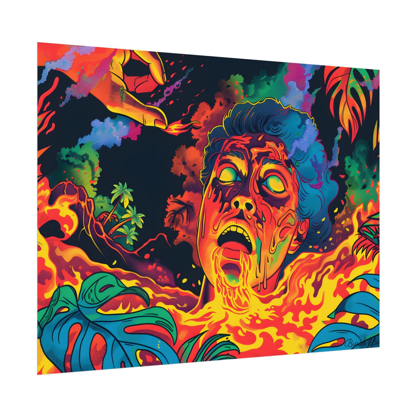 Whimsical Reading Moment: Cartoonish Illustration - Poster