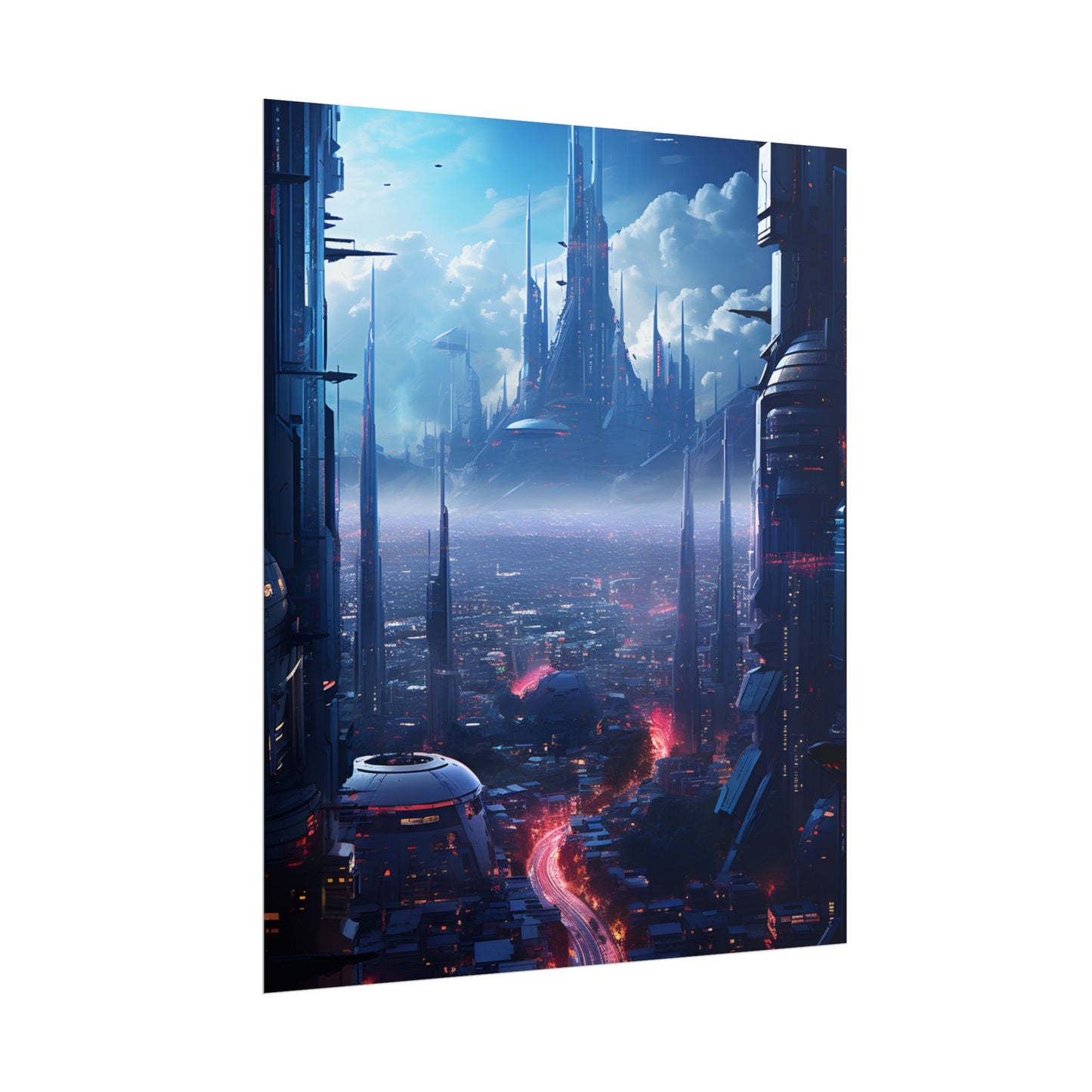 Cyberpunk Dystopia: Neon Cityscape Digital Artwork - Poster