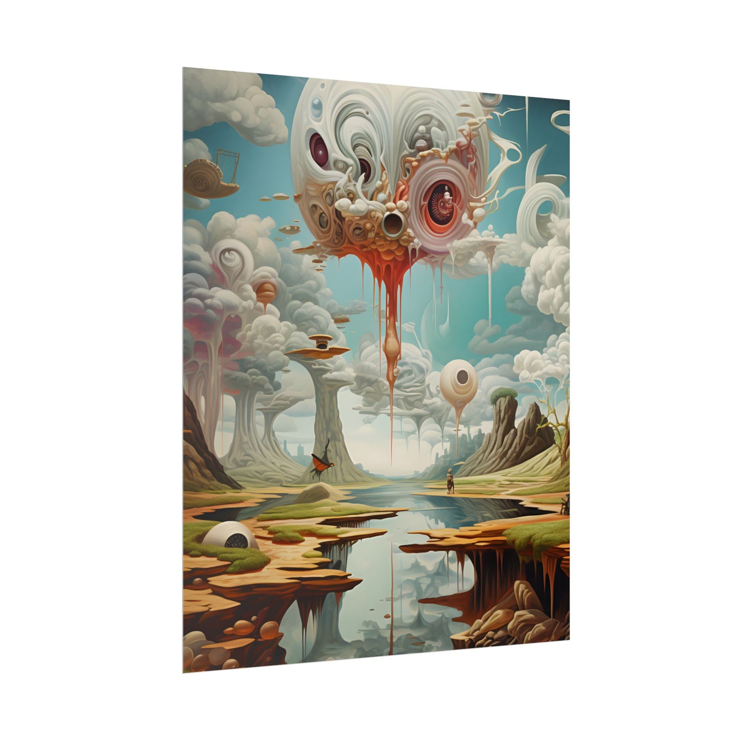 Surreal Dreamscapes: Psychedelic Rock Formation Artwork - Poster