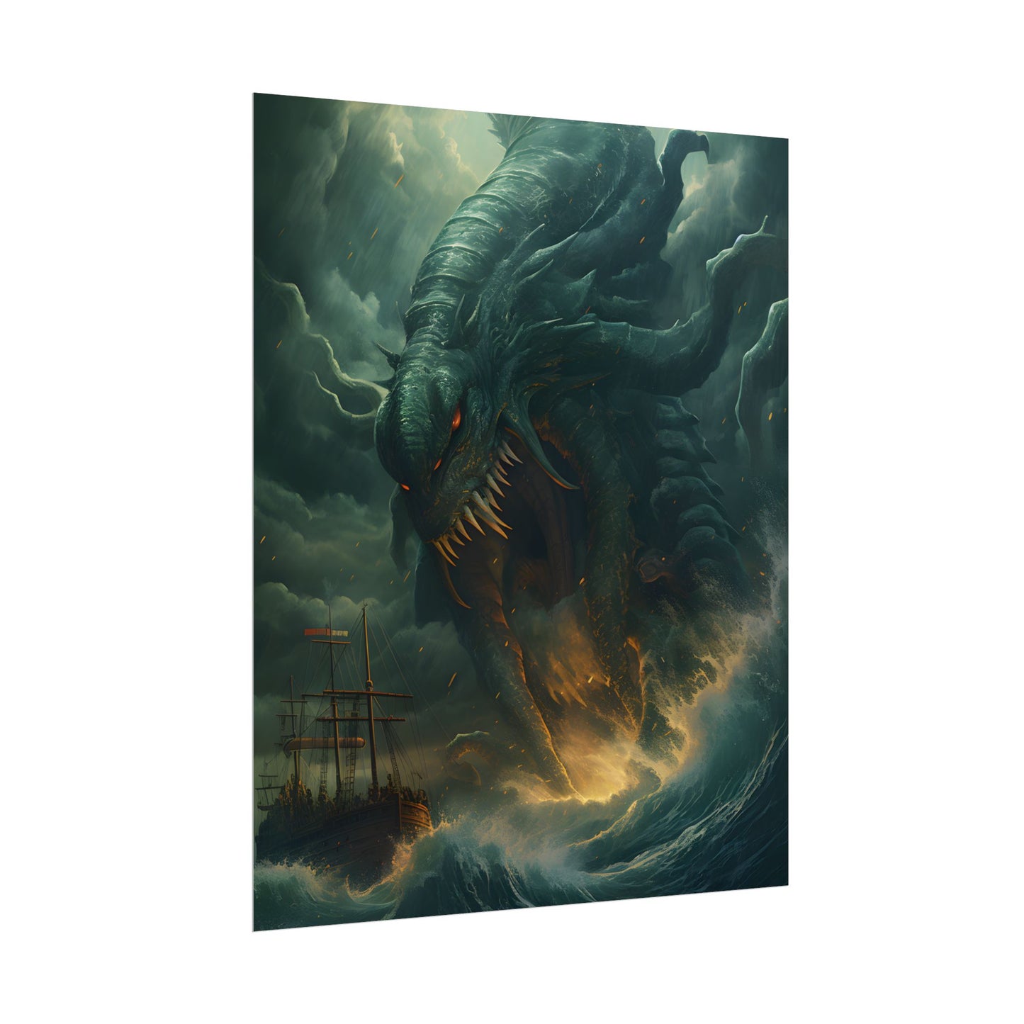 Ancient Sea Monsters: Mythical Marine Reptile Artwork - Poster