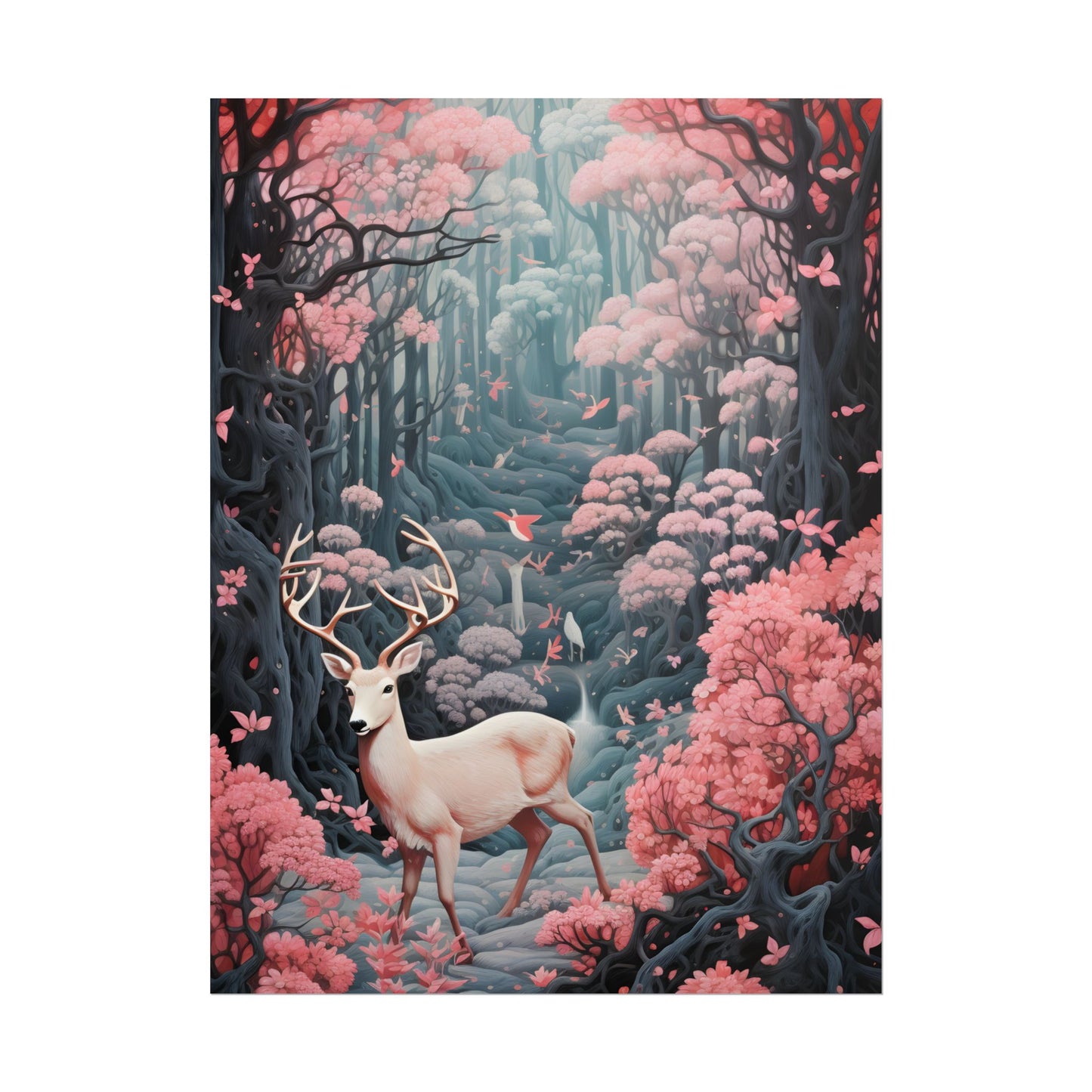 Whimsical Woodland Haven: Six Friends' Enchanted Forest - Poster