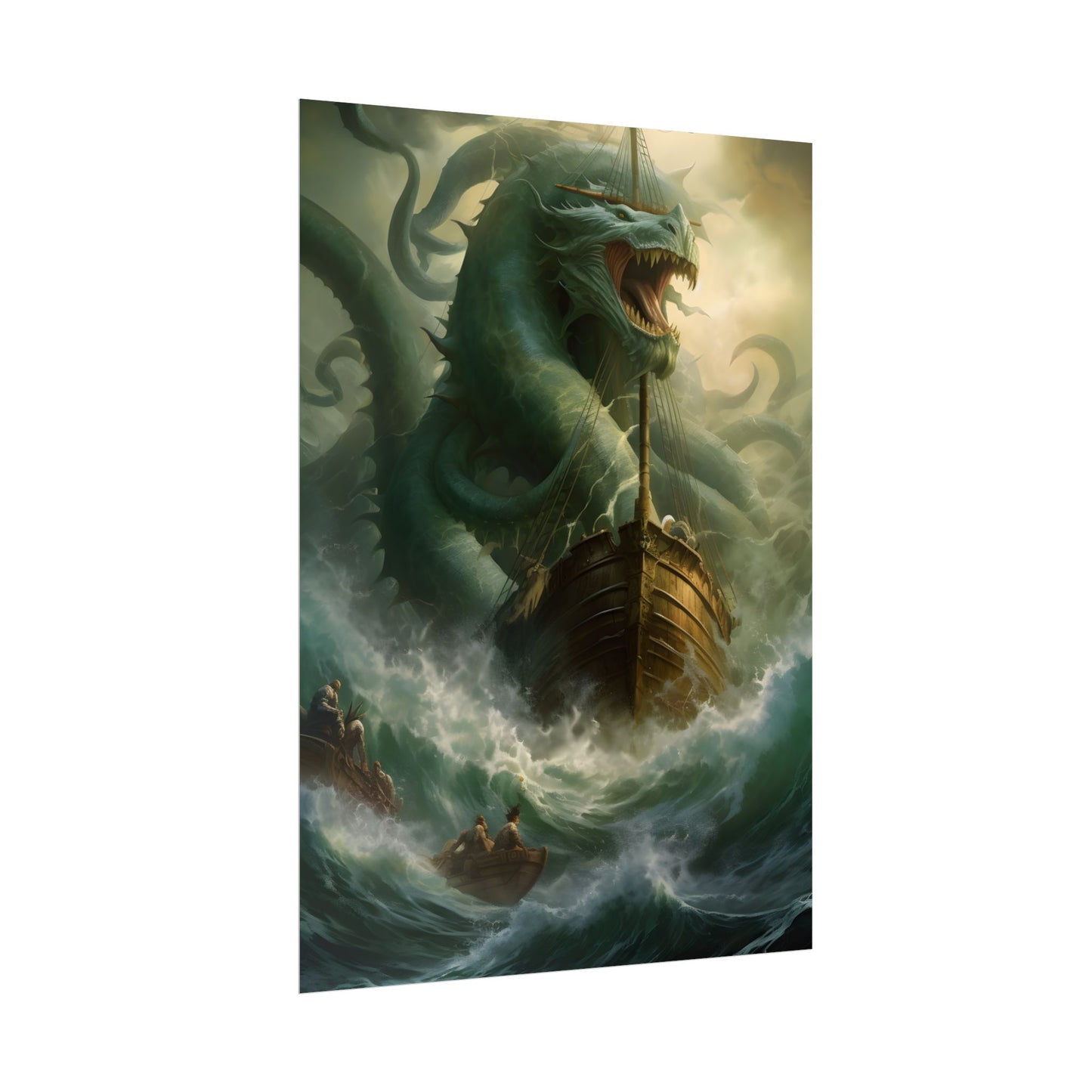 Ancient Mythical Sea Monsters: Prehistoric Marine Creature Art - Poster