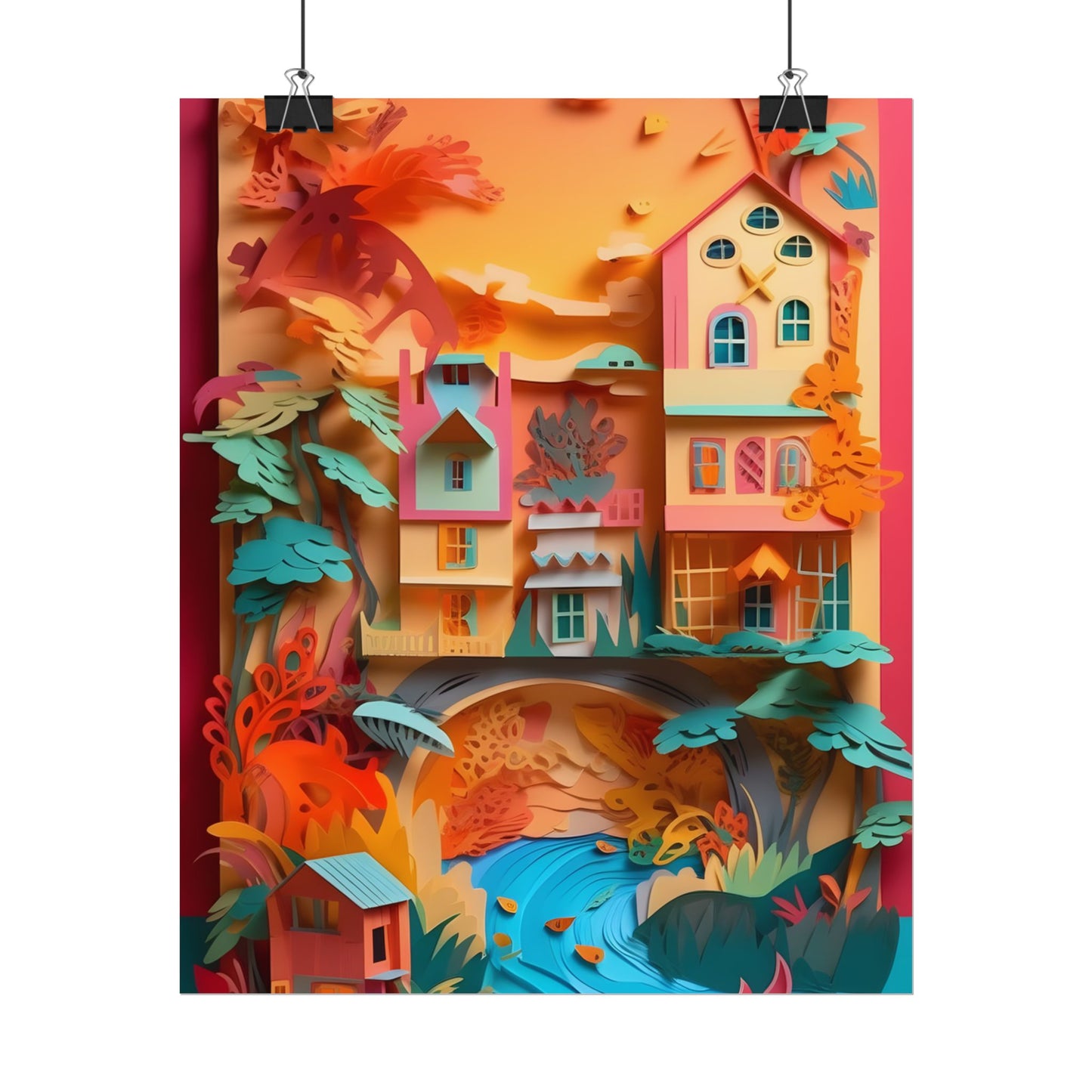 Whimsical Paper Quilling Illusion: Realistic Photograph - Poster