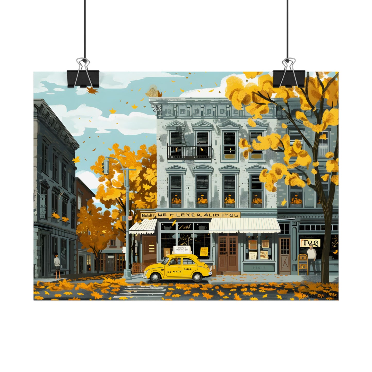 Whimsical Yellow Building: Ornate Illustration Artwork - Poster
