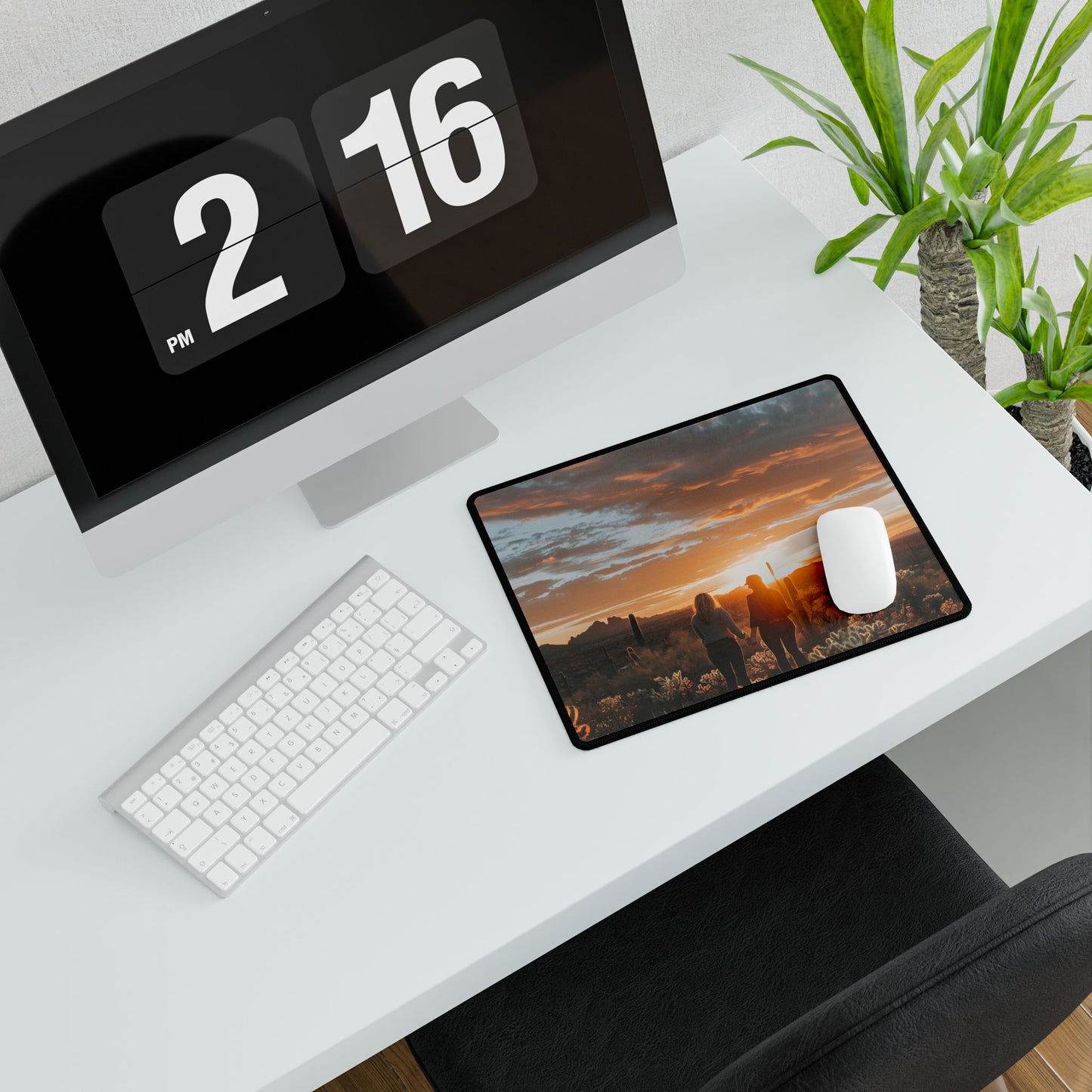 Desert Sunset Duo: Outdoor Artwork - Desk Mat