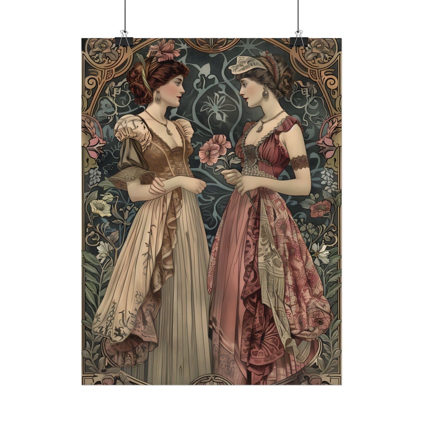 Women in Ornate Attire: Formal Primrose Ceremony - Poster