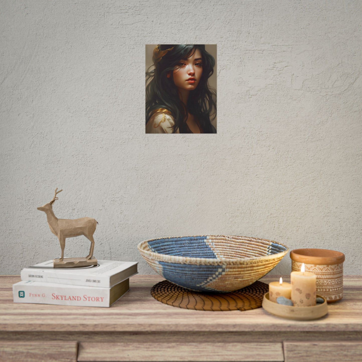 Astonishing Black Haired Portrait: Digital Artwork - Poster