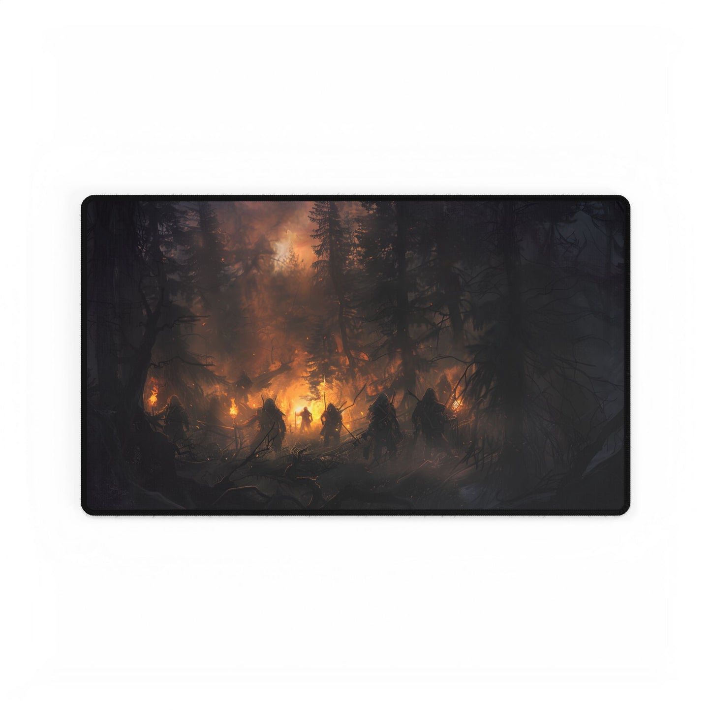 Tranquil Forest Sunset: People Connecting with Nature - Desk Mat