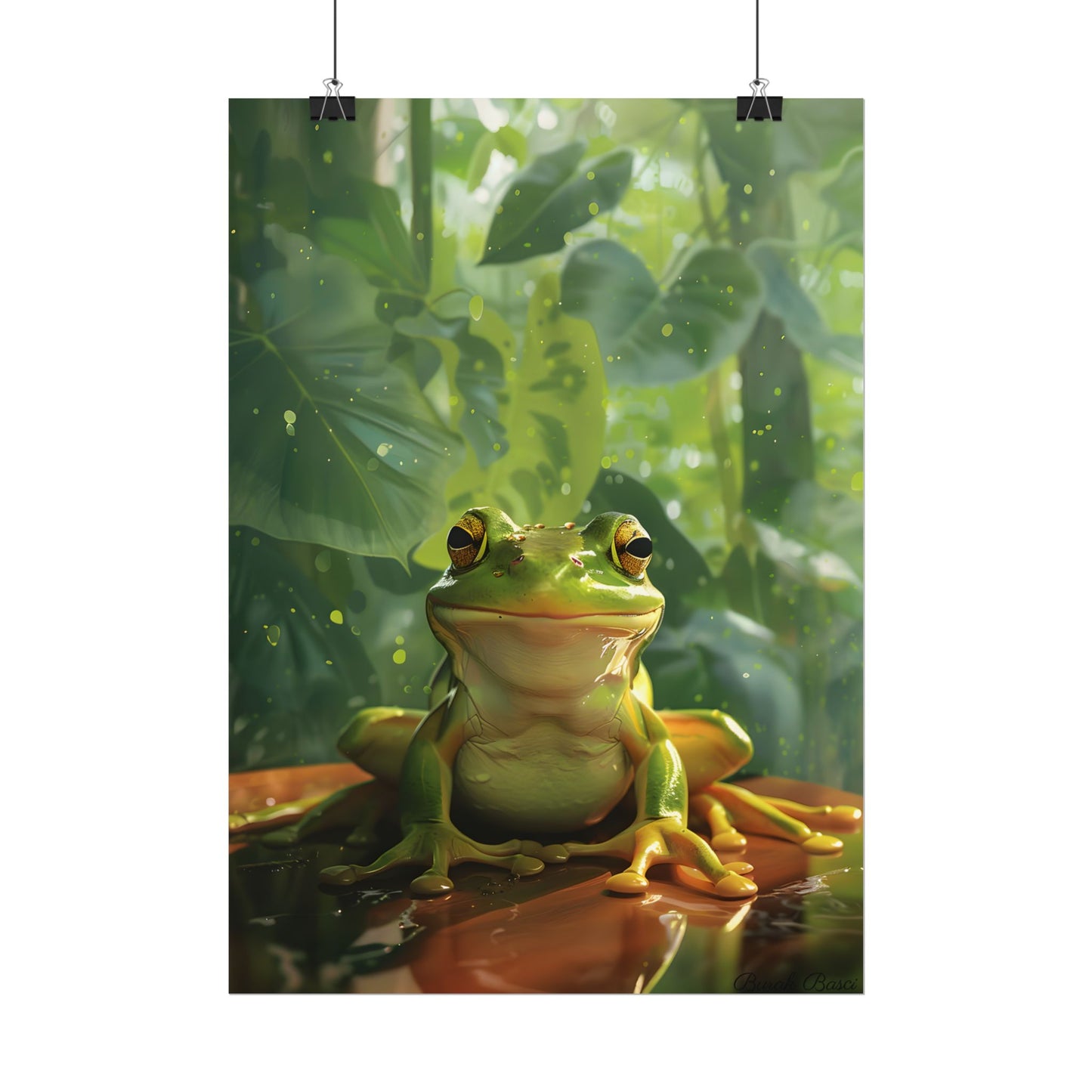Whimsical Frog Oasis: A Peaceful Lily Pad Scene - Poster