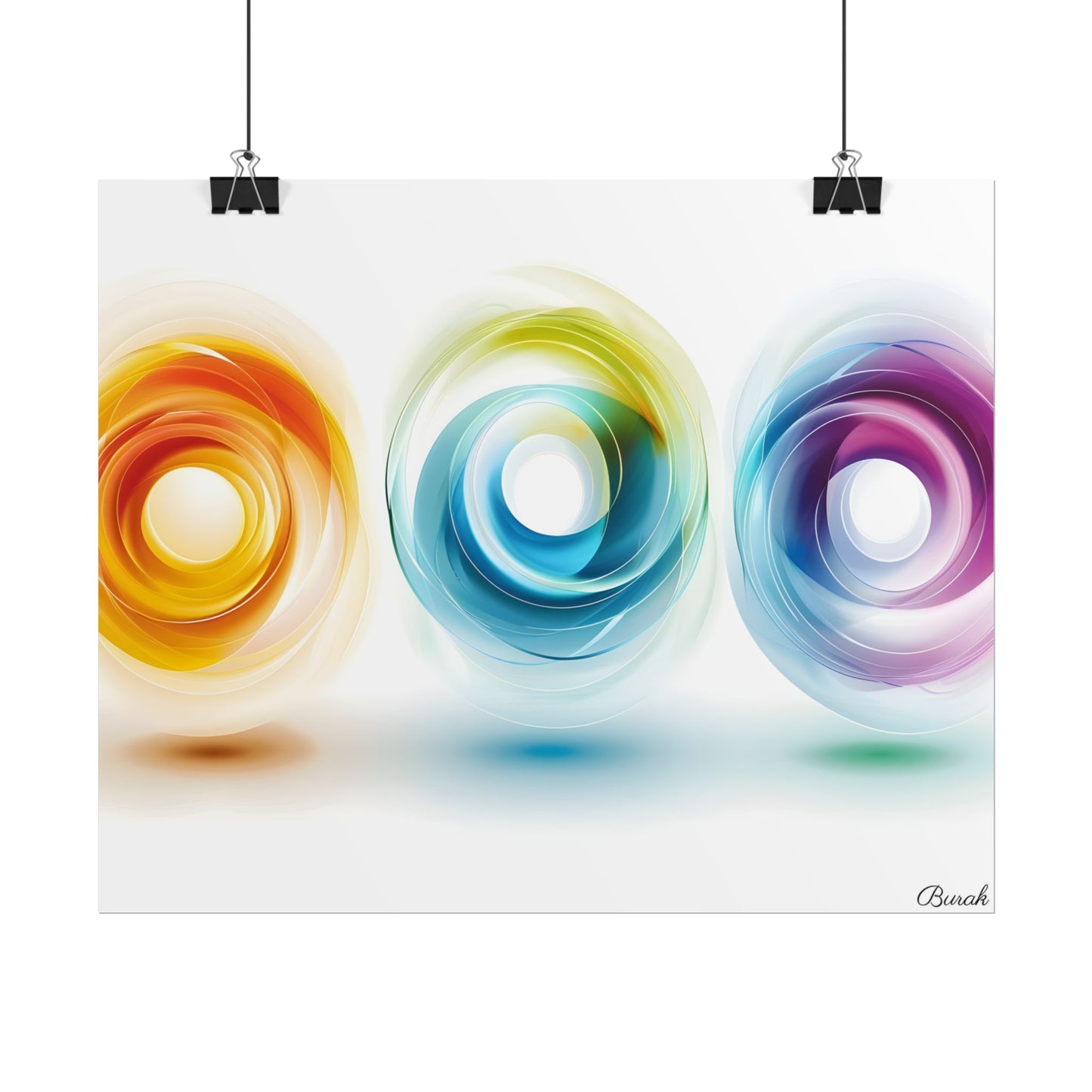 Vibrant Circles: A Dynamic Artwork of Swirling Colors - Poster