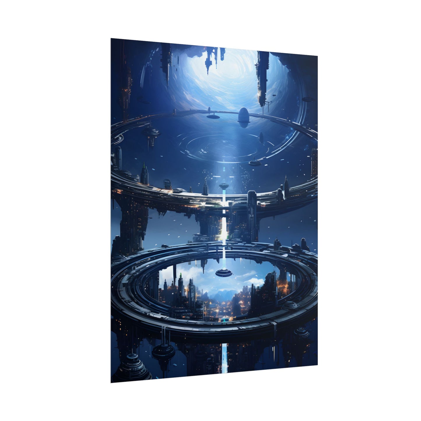 Aetherial Space Station: Massive, Futuristic Space Station in Orbit - Poster