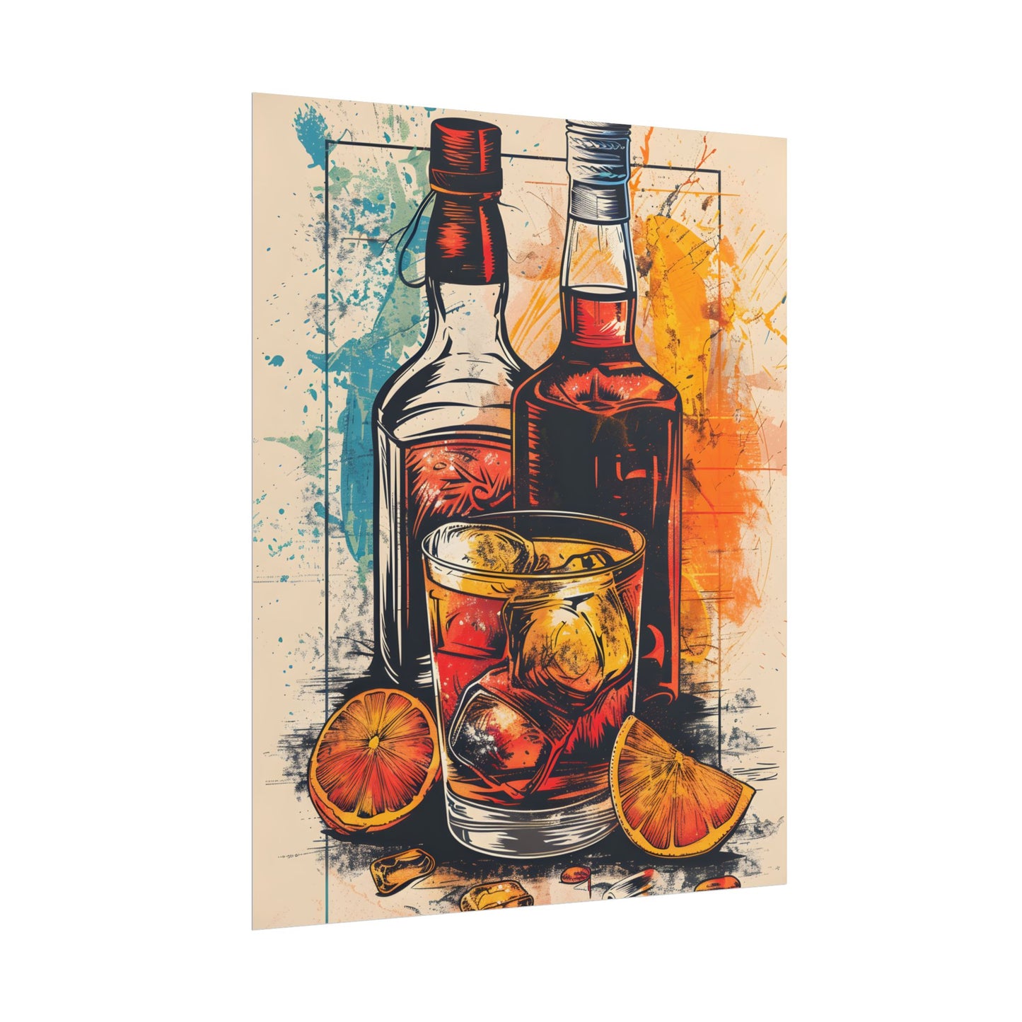 Vintage Cocktail Hour: Old-Fashioned Glass Art Poster - Poster