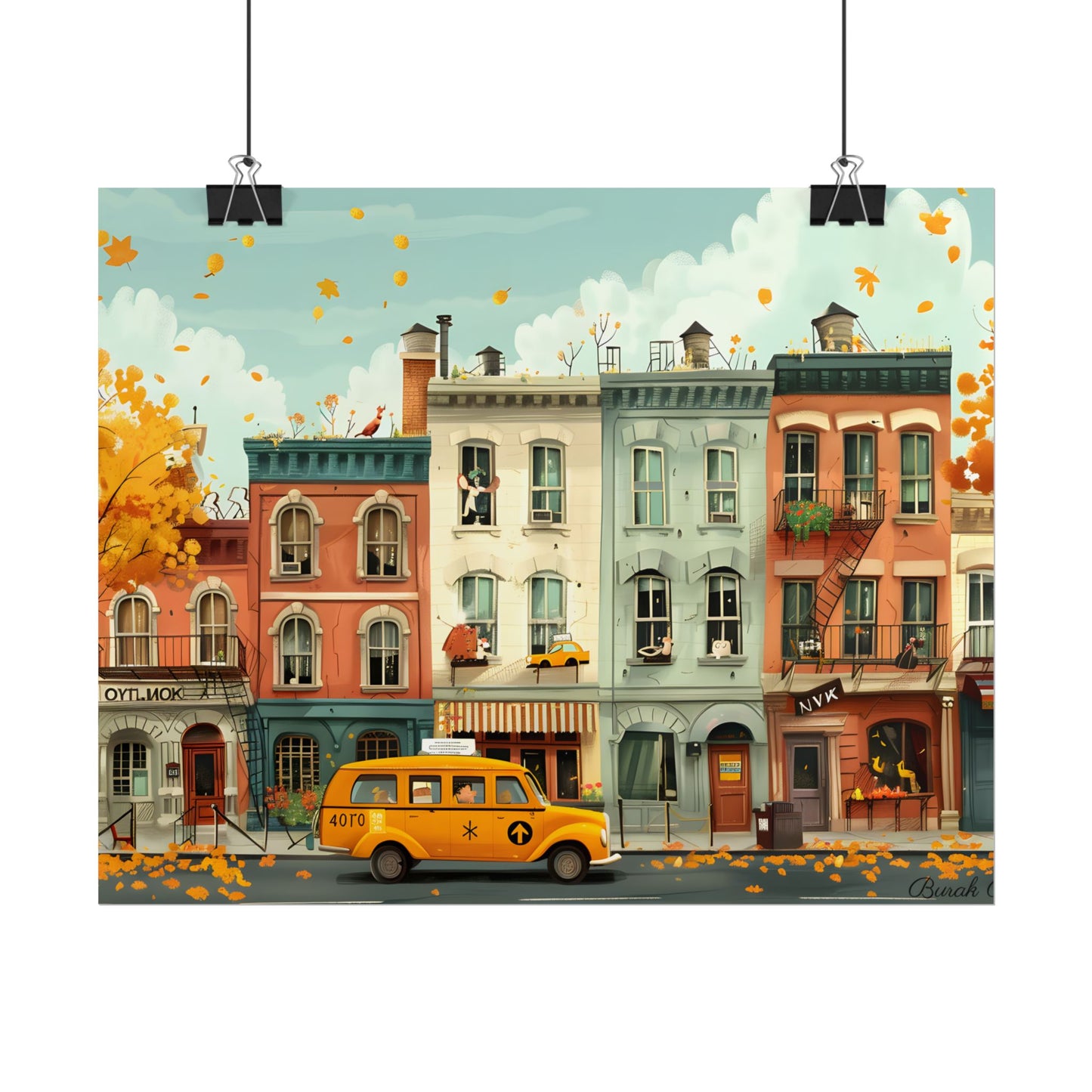 Whimsical Yellow Dream: A Captivating Illustration - Poster