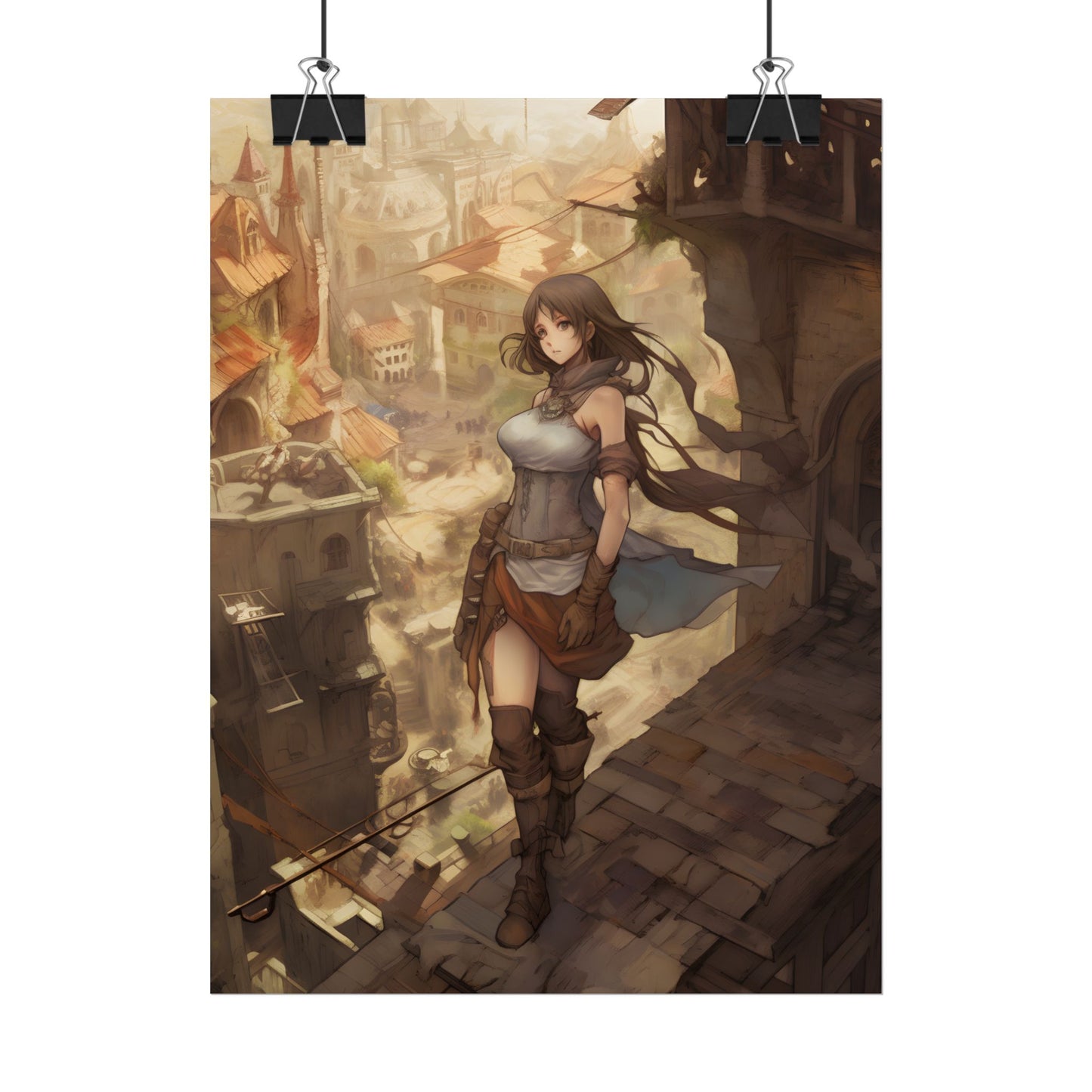 Anime Landscape Serenity: Peaceful Tree Scene Artwork - Poster