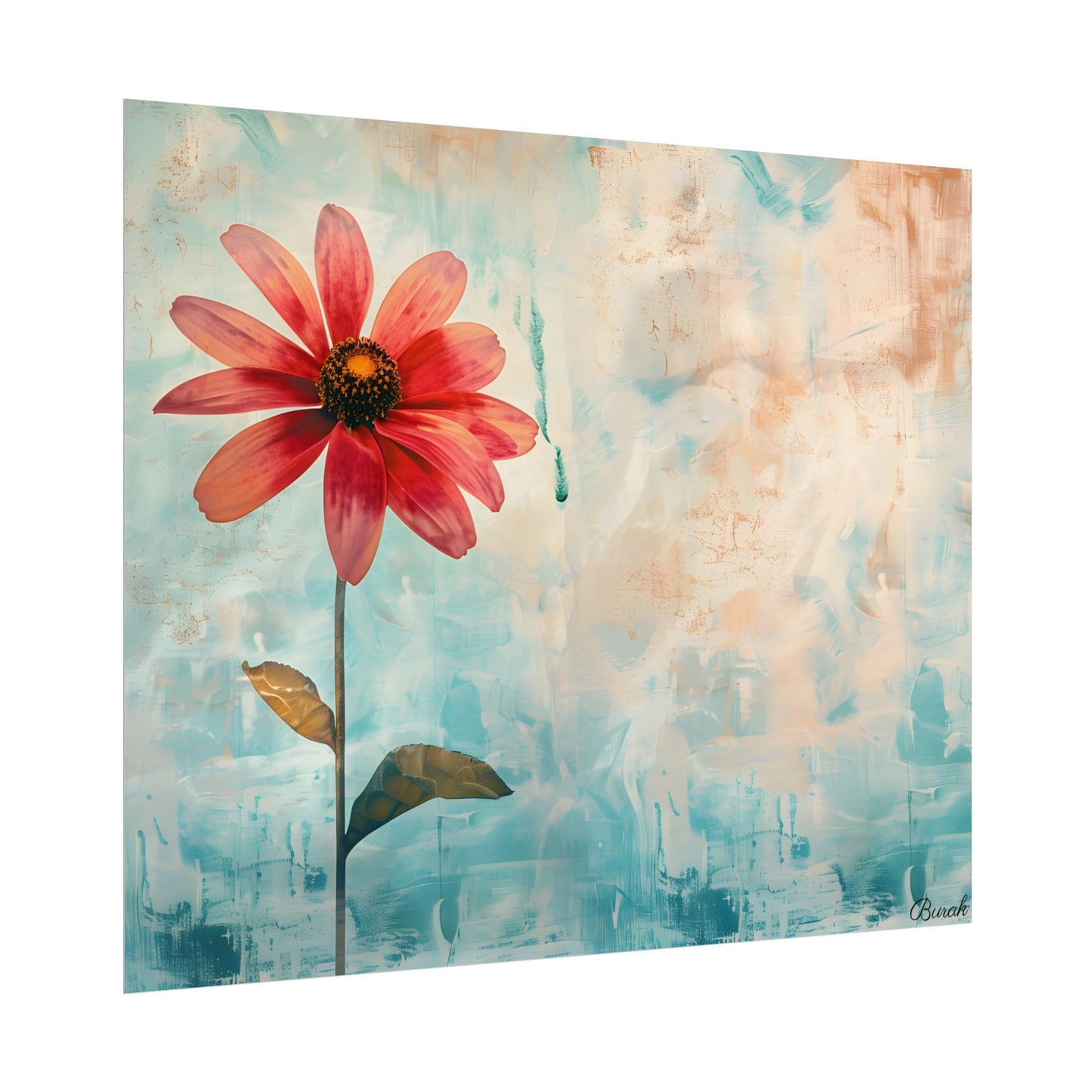 Blooming Growth: Whimsical Floral Art - Poster